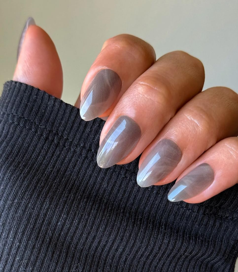 Olive & June Instant Mani Medium Almond Press-On Nails, Smoke Signals, 42 Pieces