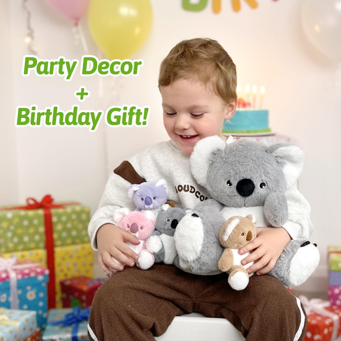 OUOZZZ Koala Stuffed Animal with Babies Inside - 12" Plush Toy with 4 Baby Koalas - Gift Present Toys for Girls & Boys