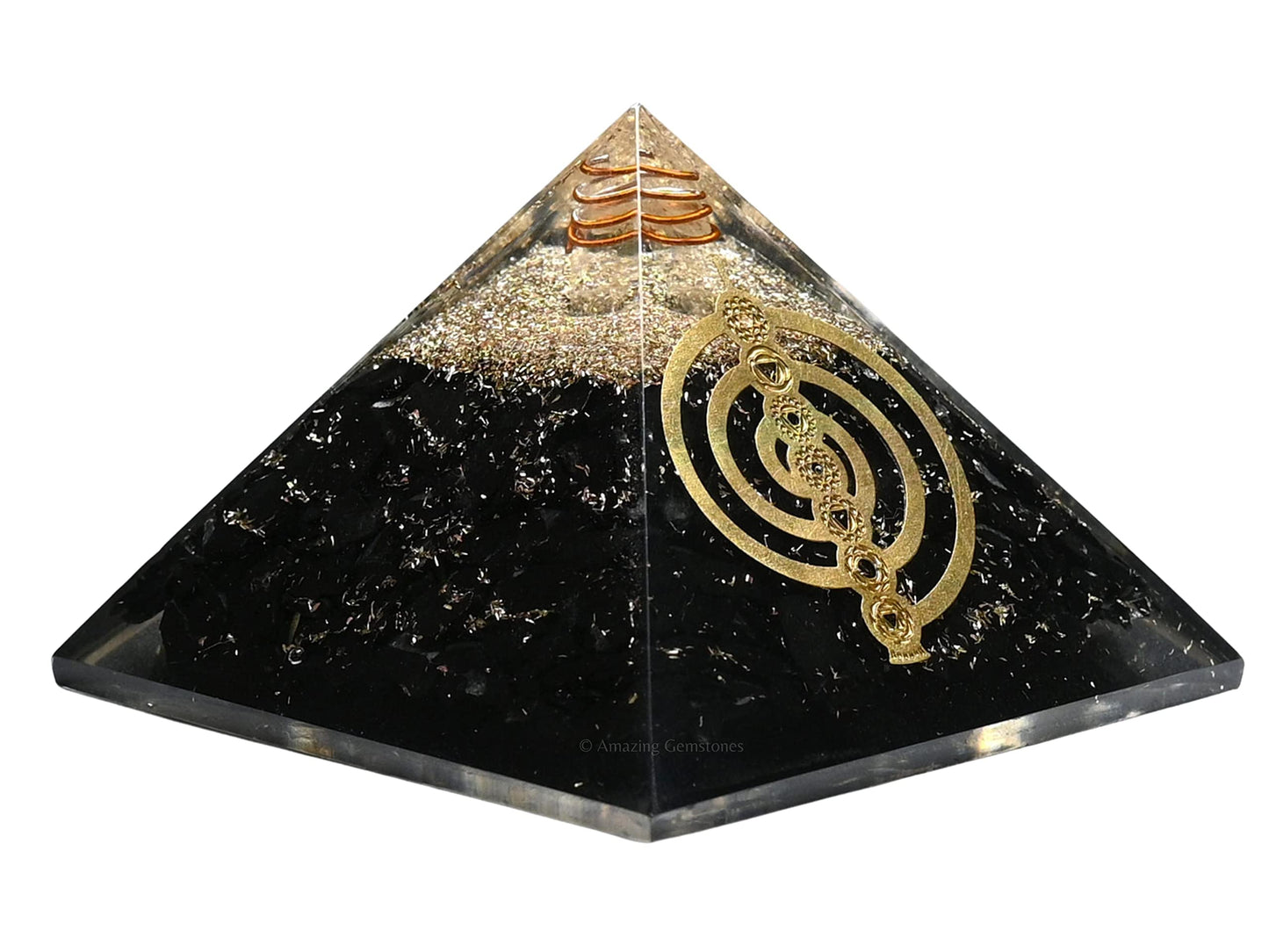Amazing Gemstone Large Black Tourmaline Chakra Reiki Orgonite Pyramid | Organ Pyramids Positive Energy Healing