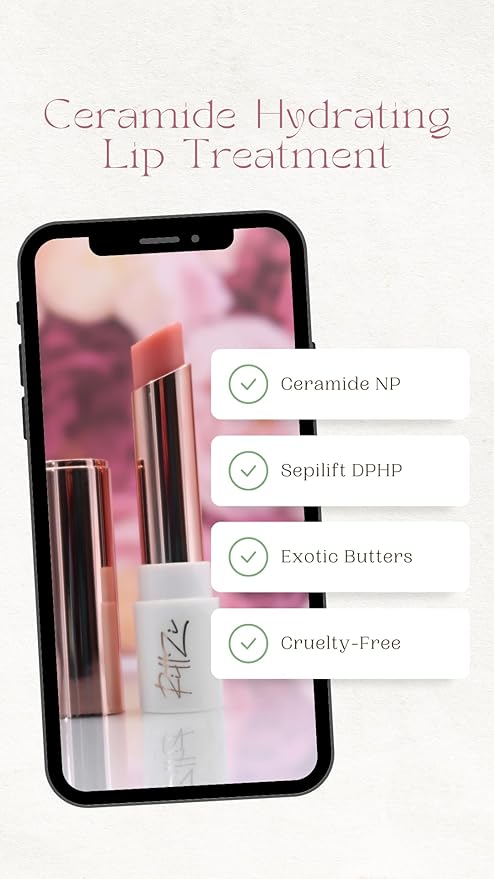 Ceramide Hydrating Lip Treatment with Ceramide NP & Sepilift DPHP - Deep Moisturizing and Plumping for Softer, Fuller Lips