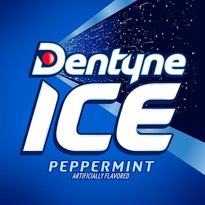 Dentyne Ice Peppermint Sugar-Free Chewing Gum, 9 Packs of 16 Pieces (144 Total Pieces)