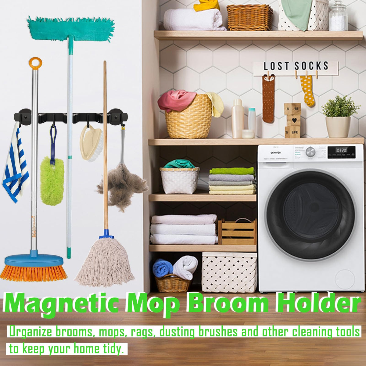 Strong Magnetic Mop Broom Holder
