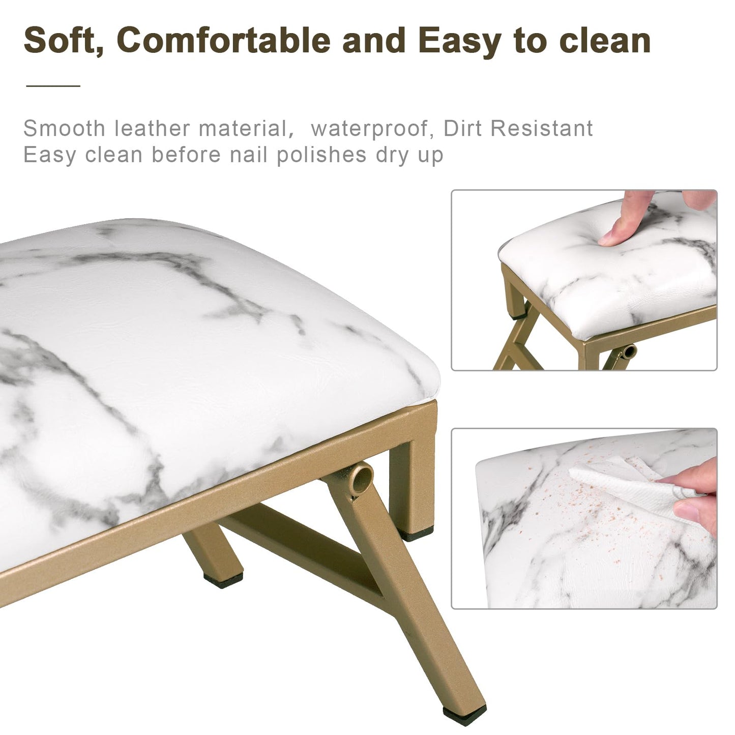 Arm Rest for Nails Tech, Foldable Nail Arm Rest, Microfiber Leather Manicure Hand Rest for Nail Tech,Manicure Salon Use