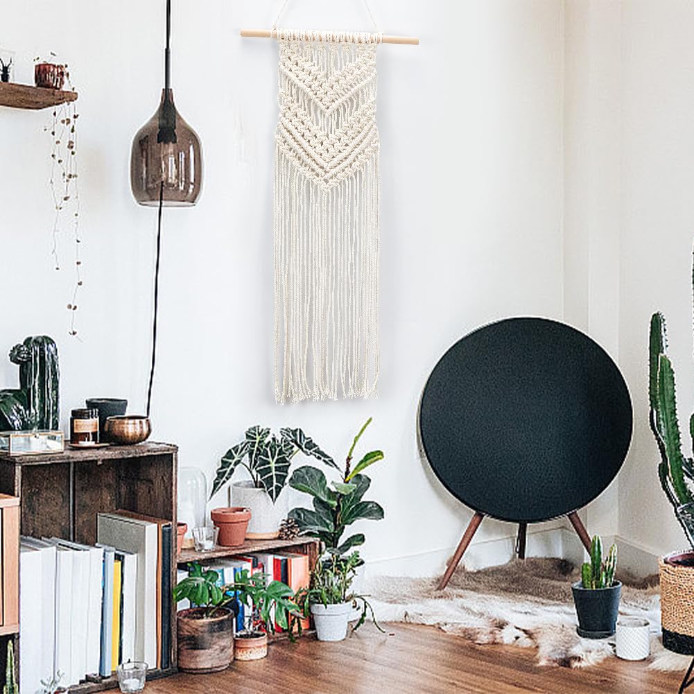 INFUNLY 8 in 1 DIY Macrame Kit All in One Macrame Kits for Adults Beginners White Macrame Wall Hanging Ornaments for Decoration Easy Macrame Keychain Kits Macrame Plant Hanger Kit with Instruction