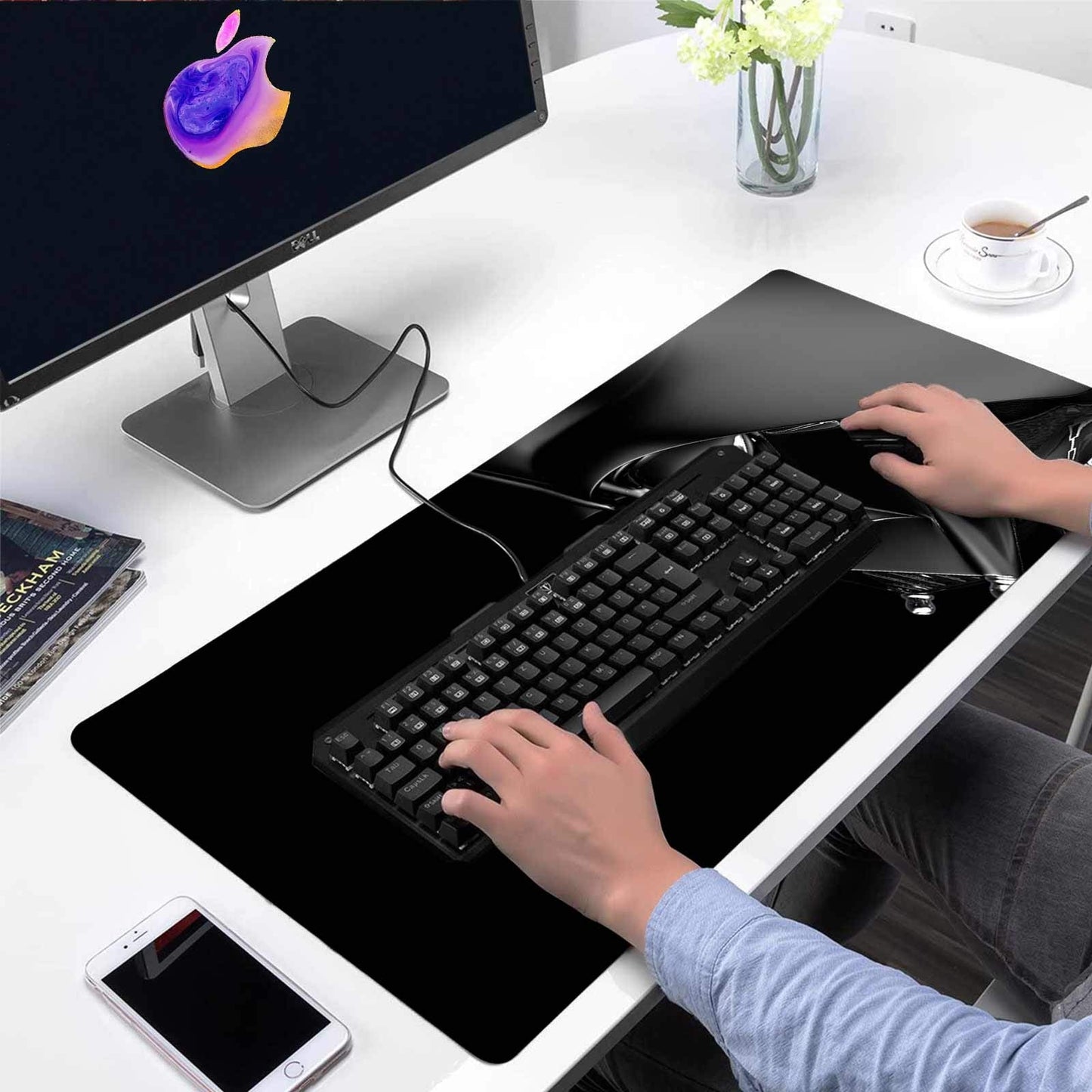 Large Mouse Pad XXL,Mousepad with Stitched Edges & Non-Slip Rubber Base-High Speed Surface-Laptop Desk Pads-Computer Keyboard and Mice Combo Pad Mat 15.7X31.5 inch