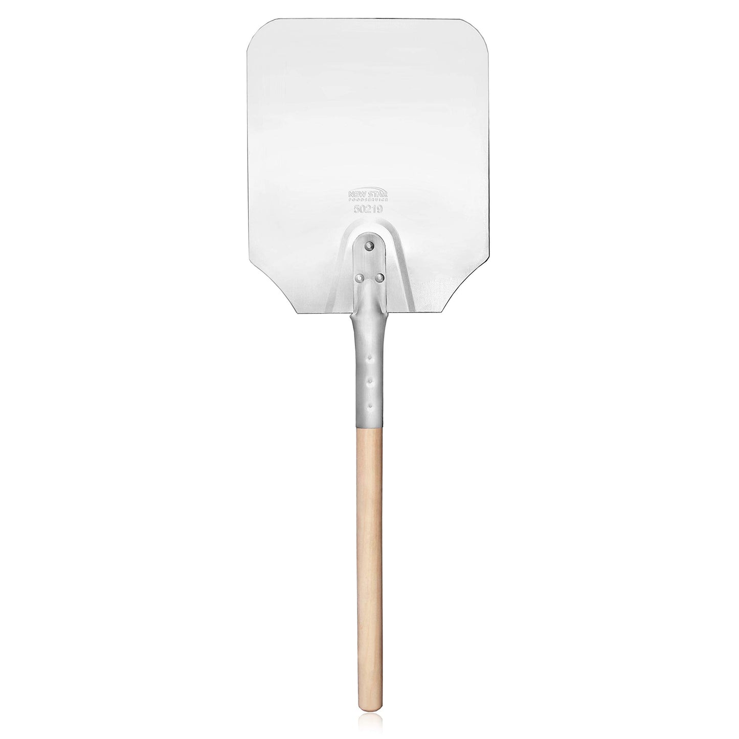 New Star Foodservice 50219 Aluminum Pizza Peel, Wooden Handle, 9 x 11 inch Blade, 26 inch overall