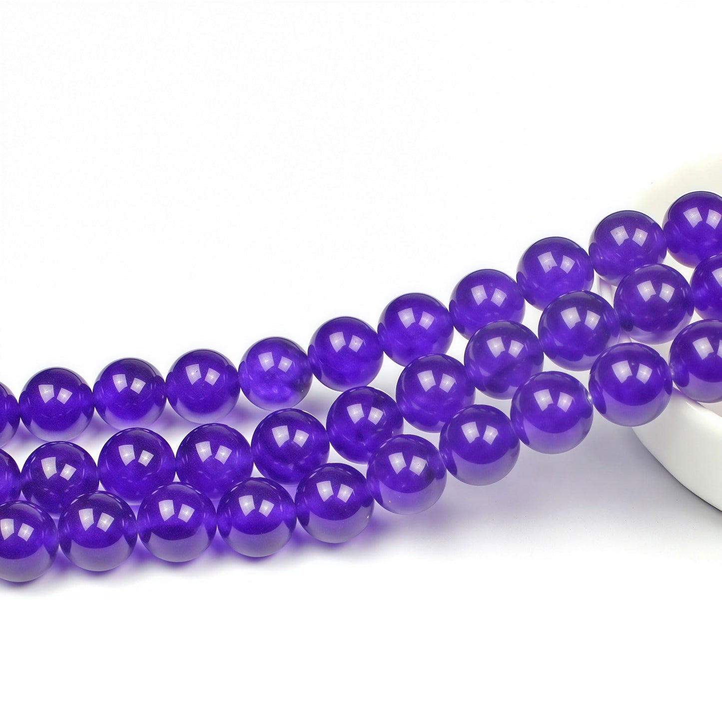 MJDCB Natural Stone Beads Purple Jade Round Loose Beads for Jewelry Making DIY Bracelet Necklace (6mm)