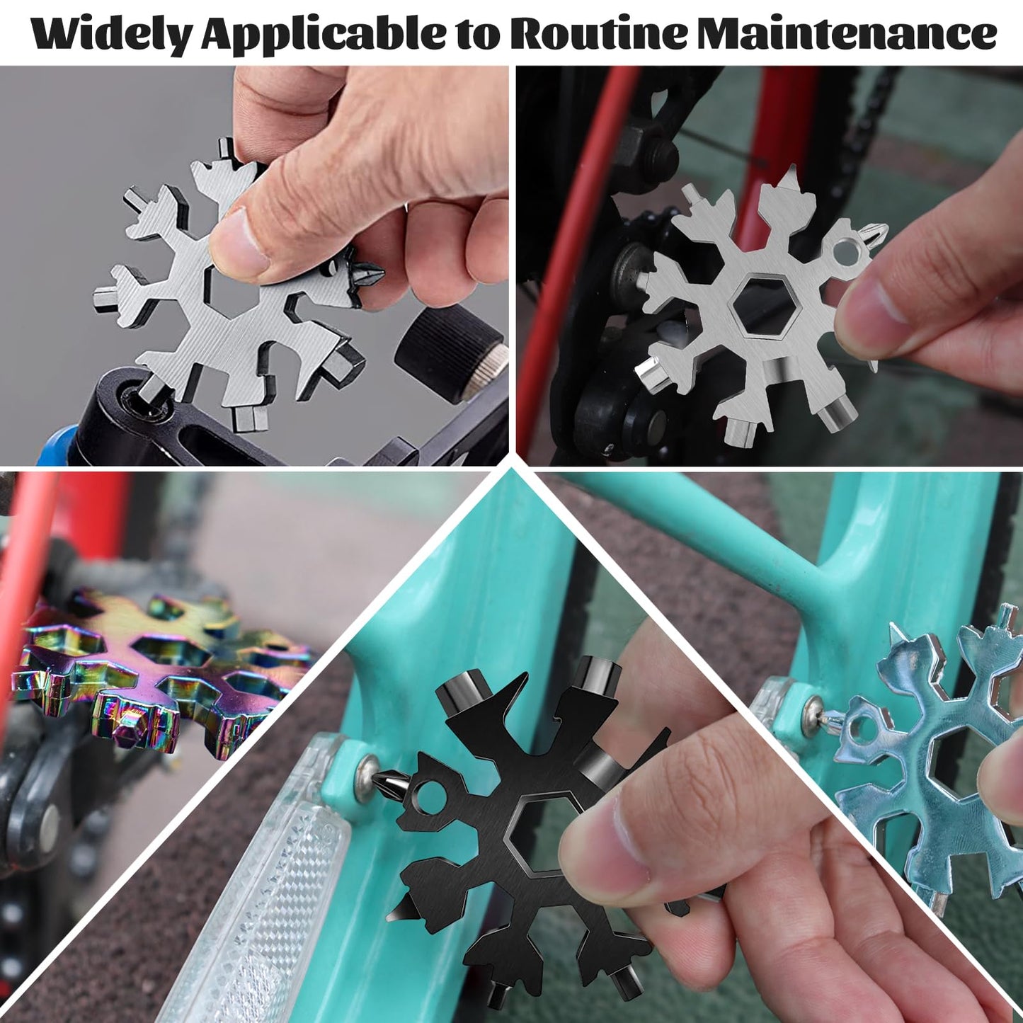 10 Packs Snowflake Multi Tool,18 in 1 Snowflake Multitool,Snowflake Wrench/Bottle Opener/Screwdriver Kit, Stainless Steel Portable Star Tool for Men Christmas Great Gifts (10)