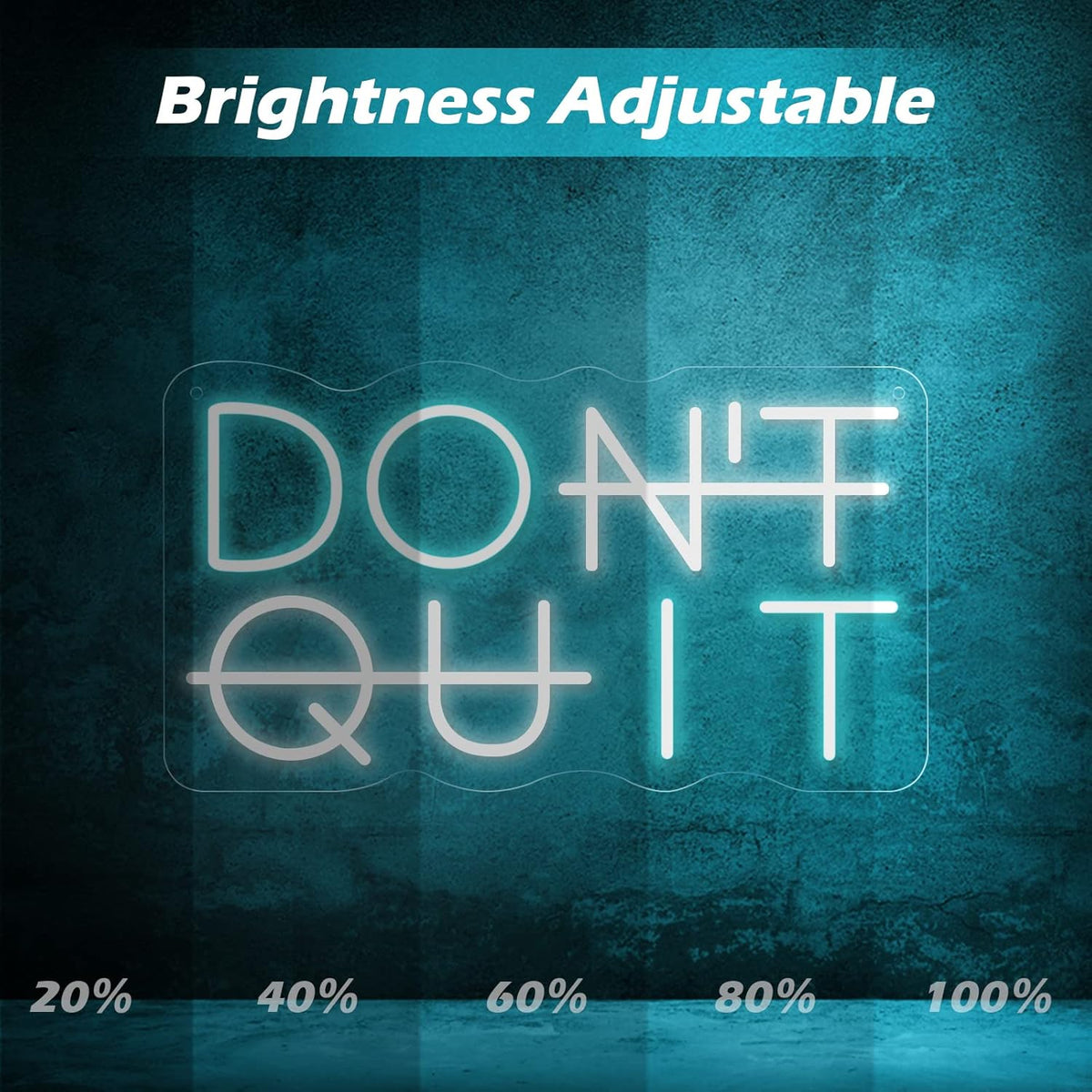 Don't Quit LED Neon Sign for Wall Decor, DO IT Neon Lights Party Decorations, USB Powered Switch LED Neon Lights Adjustable for Office, Gym, Man Cave, Gamer Room Decor