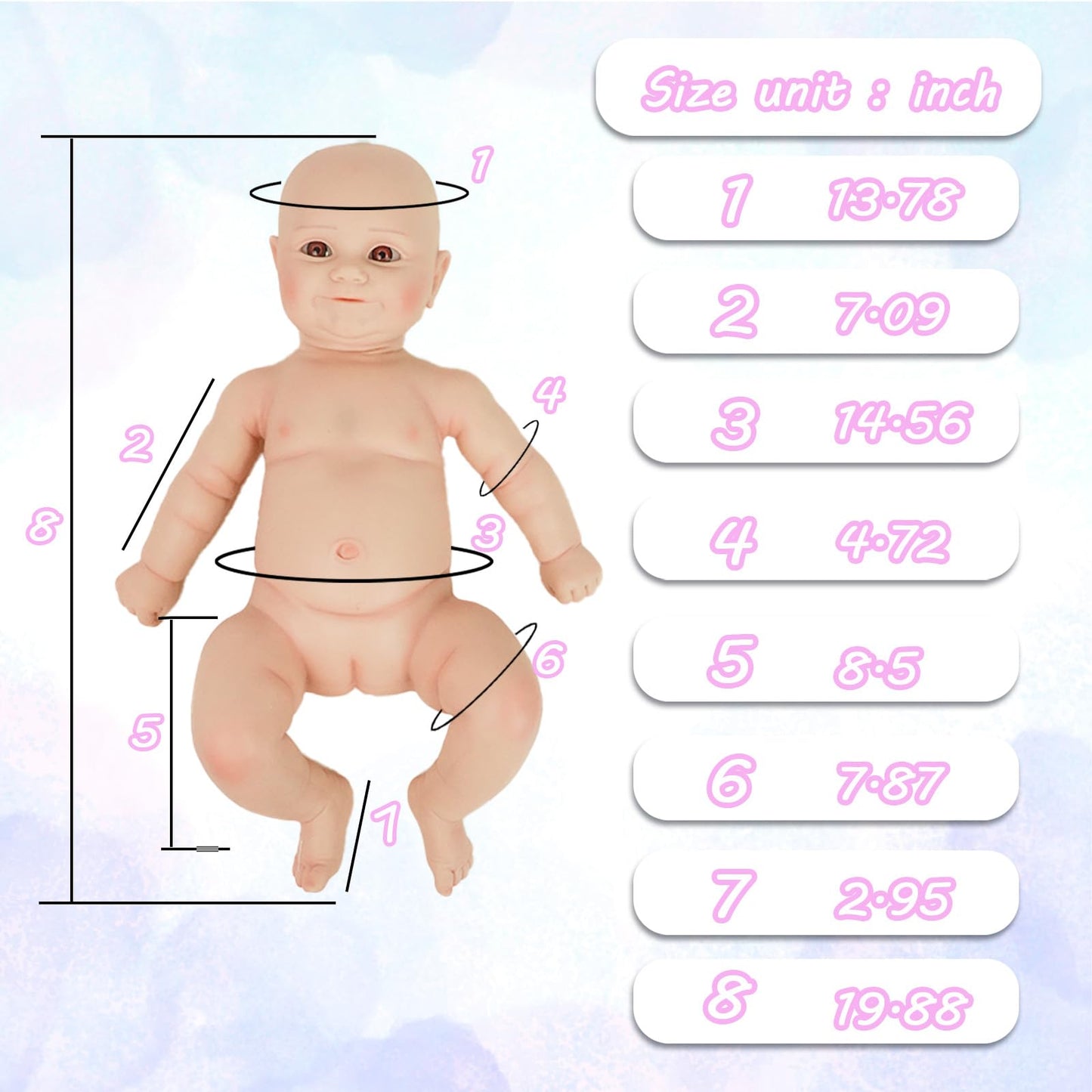 YaLuoQian Silicone Reborn Baby Dolls 1:1 Silicone Smile Doll Realistic Reborn Baby Dolls