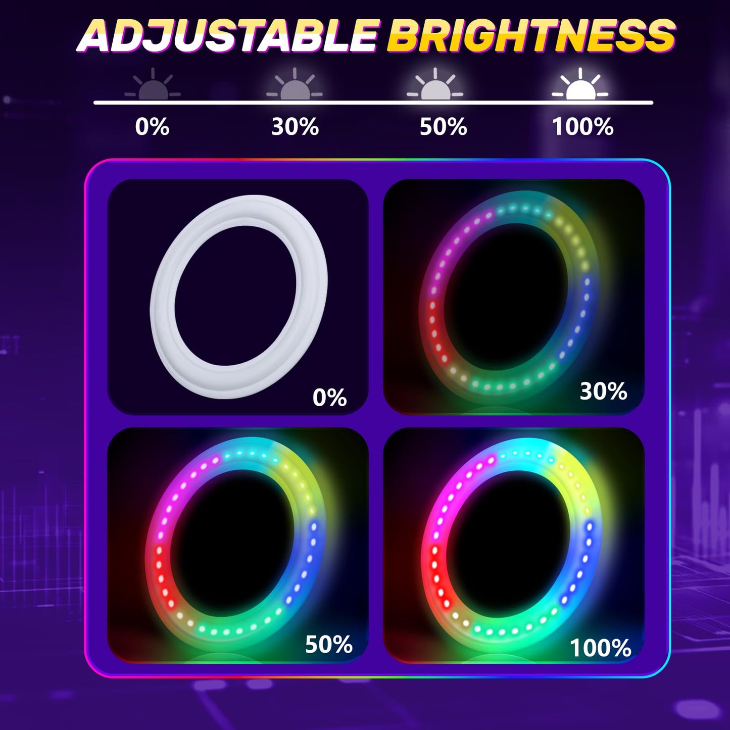 Light up Flying Ring Disc Toy for Kids Adults, 10" Large 12 Dynamic Modes Glow in The Dark Flying Ring, Led Flashing Beach Sport Disc, Outdoor Sport Activities Yard Night Camping, Toss Catch Game