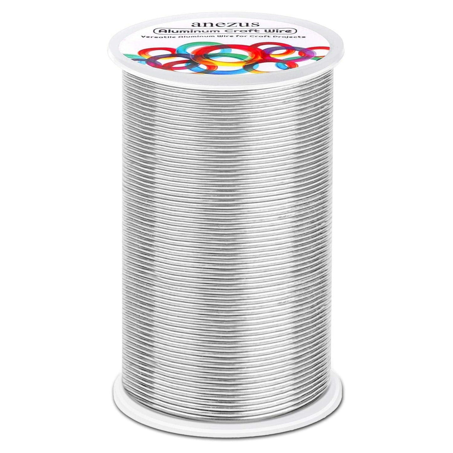 Anezus Bendable Craft Metal Wire - 540 Feet, 18 Gauge Flexible Beading Wire for Wreath Making, Jewelry Making, Floral (Silver, 1mm)