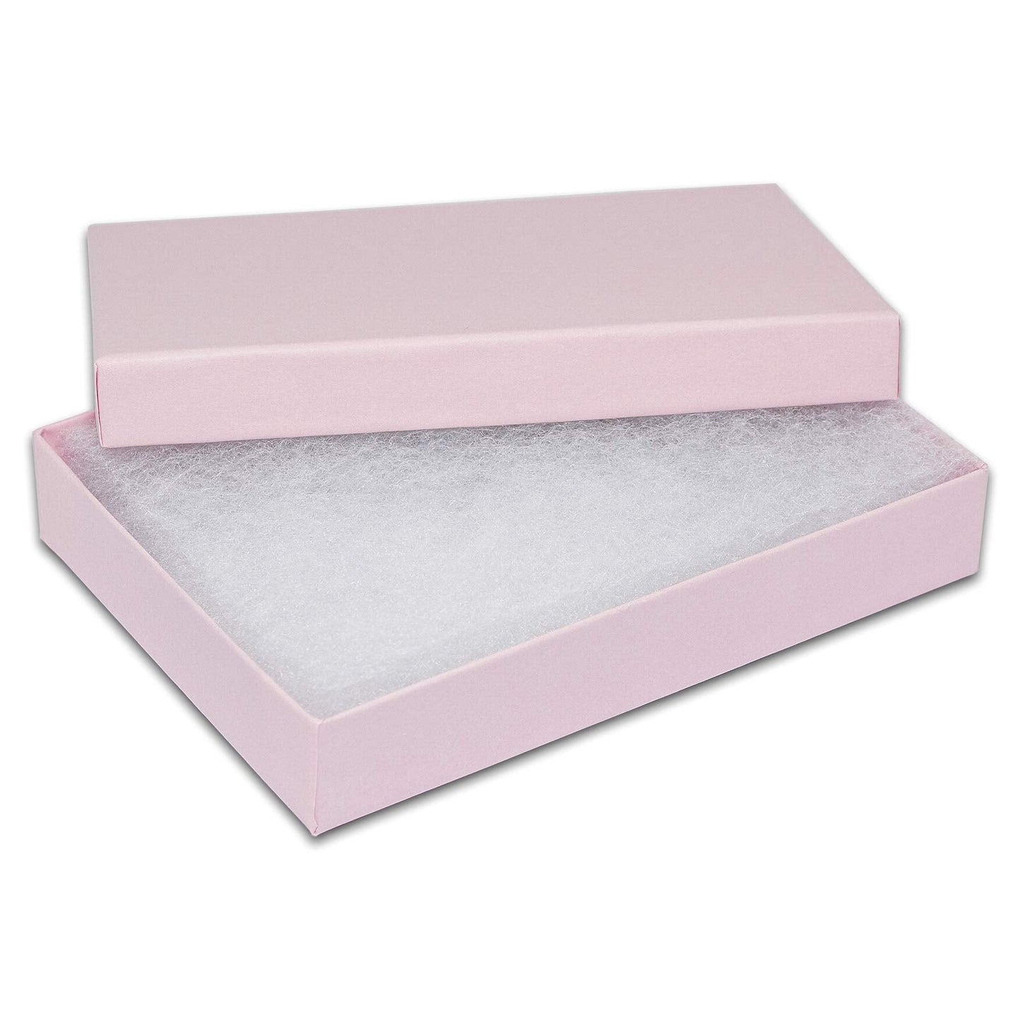 TheDisplayGuys - 25-Pack #53 Cotton Filled Cardboard Paper Jewelry Boxes Gift Case - Pastel Pink (5.4" x 3.9" x 1.0") - for Shipping or Storage
