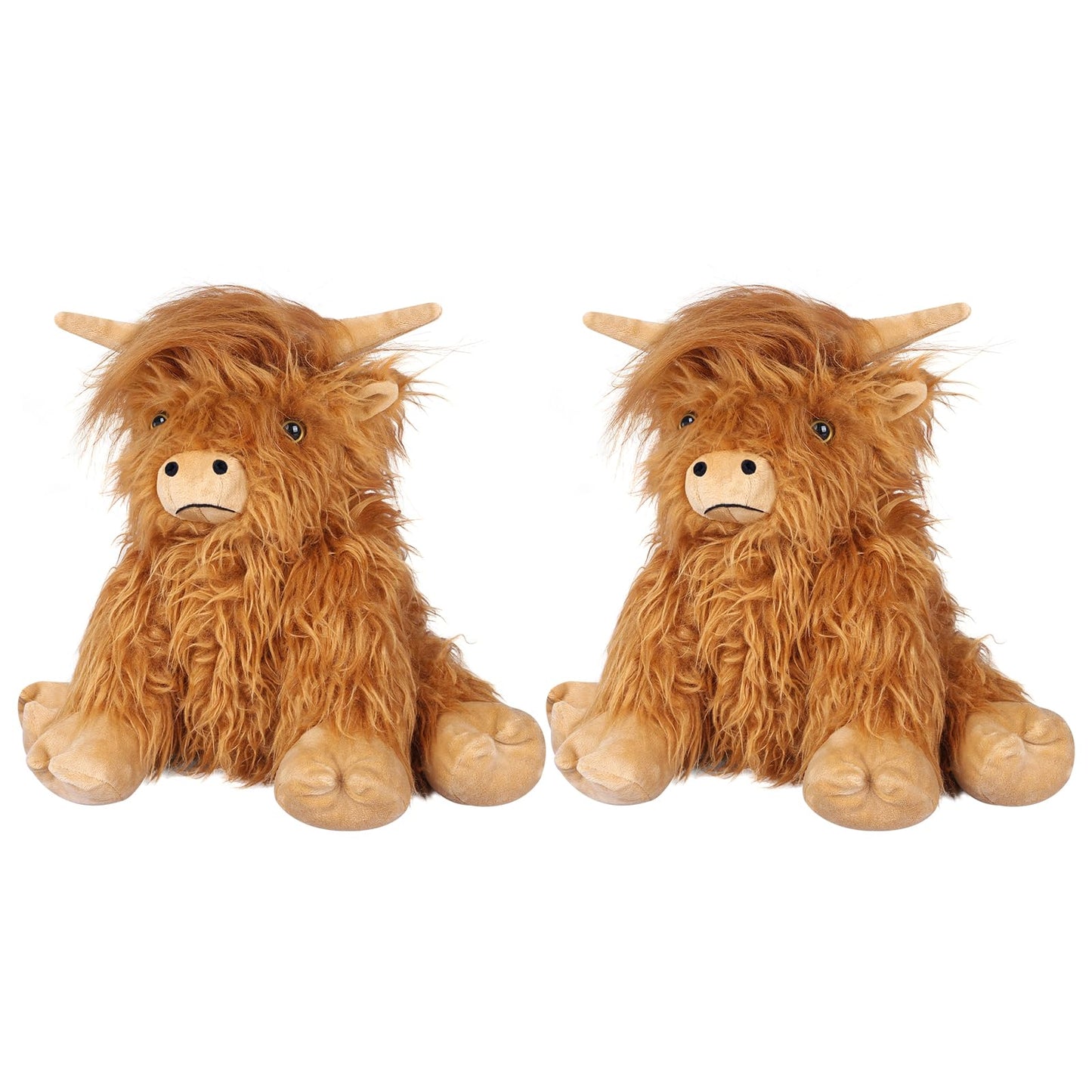 SuzziPals 2Pcs Heatable & Coolable Highland Cow Stuffed Animal Plushie, Microwavable Heating Pad for Soothing & Relaxation, Lavender Scented Cattle Plush Toys for Stress Relief, Stuffed Cow Gifts
