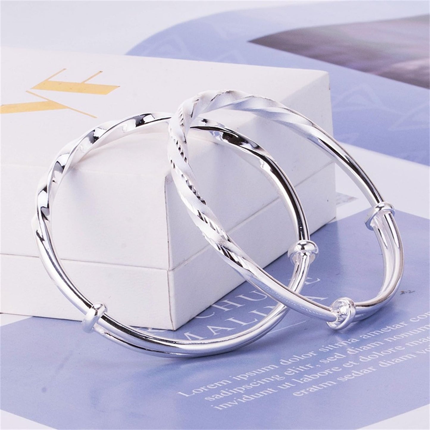 Handmade 925 Sterling Silver Bangle Bracelets For Women Twist Bangle Bracelets Wave Bangles Matte Hammered Bangles Adjustable Bangle Bracelets For Women Minimalist Statement Bangle Christmas Gift