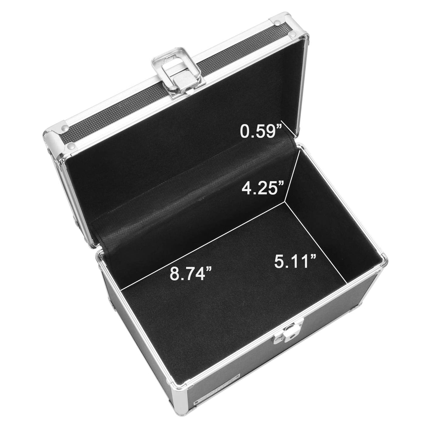 Vaultz Lockable Index Card Holder - Flash Card Organizer for Recipes, Passwords or Studying Holds 550 5x8 Notecards - Index Card Box Study Accessories, Black