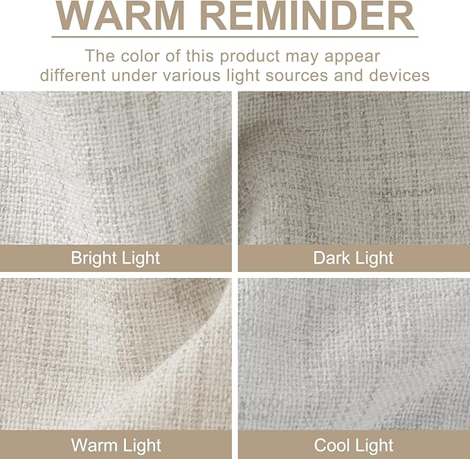 100% Blackout Shield Linen Blackout Curtains for Bedroom 72 Inches Long, Back Tab/Rod Pocket Living Room Drapes, Thermal Insulated Blackout Curtains 2 Panels Set, 50" W x 72" L, Beige