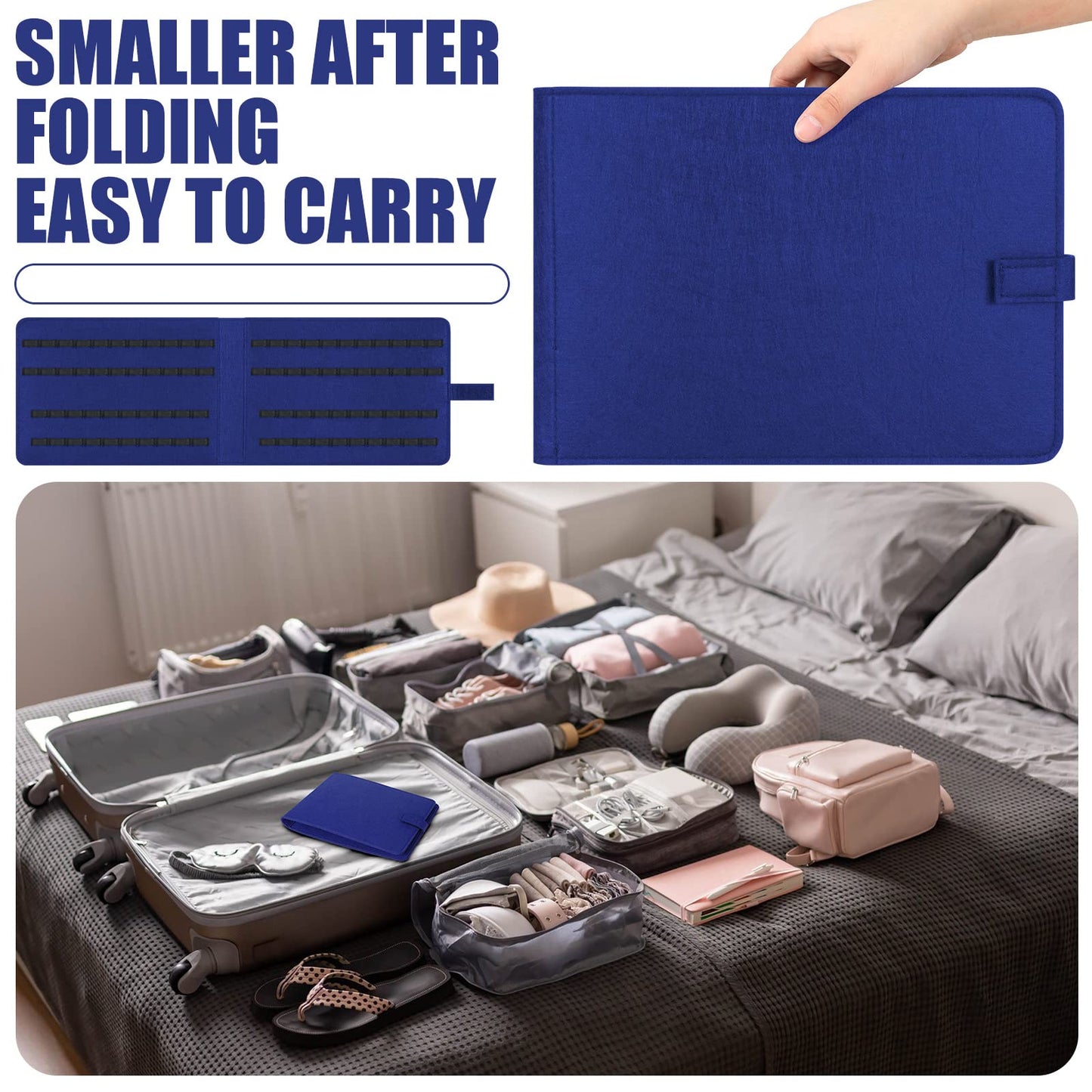 Eaasty 2 Pack Homeopathy Organizer Box Foldable Case Homeopathy Kit Storage Pouch Organizer Case Box Kit for 84 Tubes Home Travel Use, Black and Blue