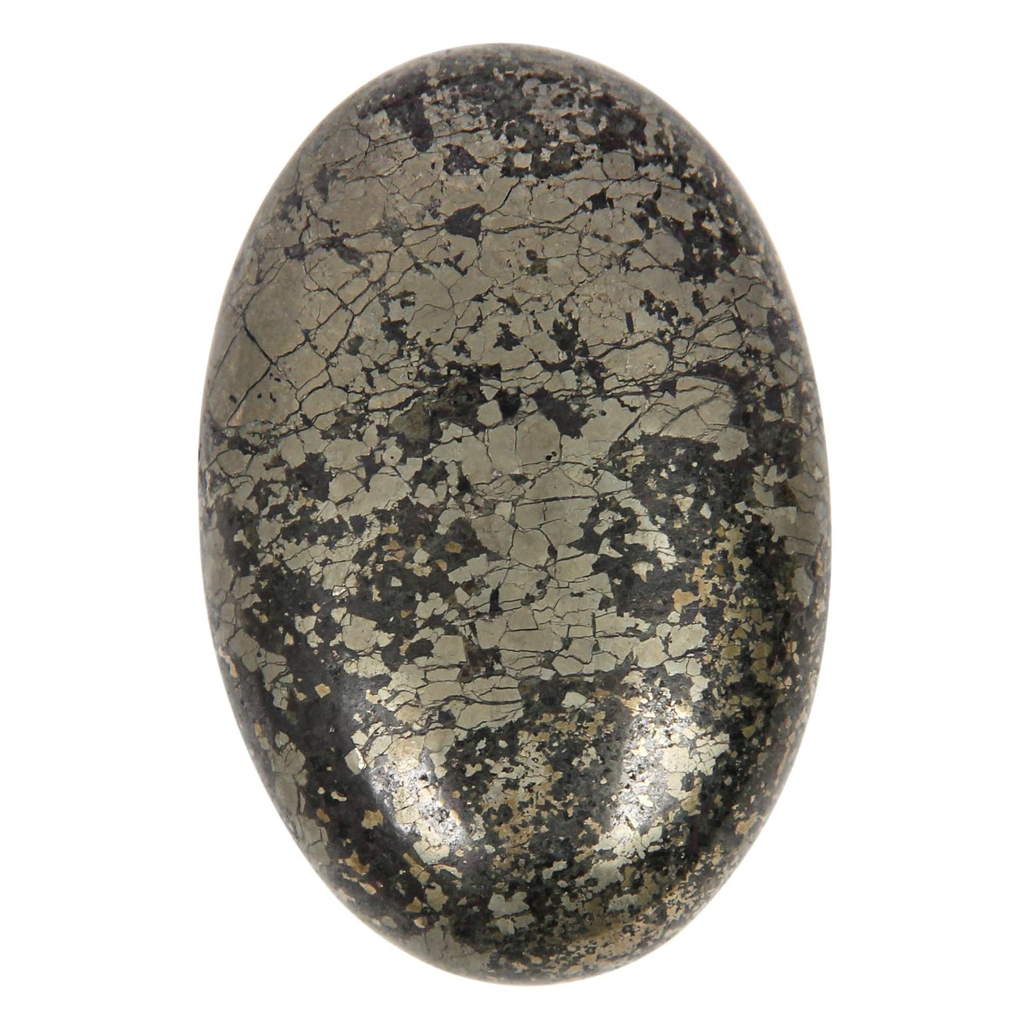 Orientrea Chalcopyrite Palm Stone- 1 Pc Pocket Energy Crystals, Smooth Chalcopyrite Healing Crystal Worry Stone