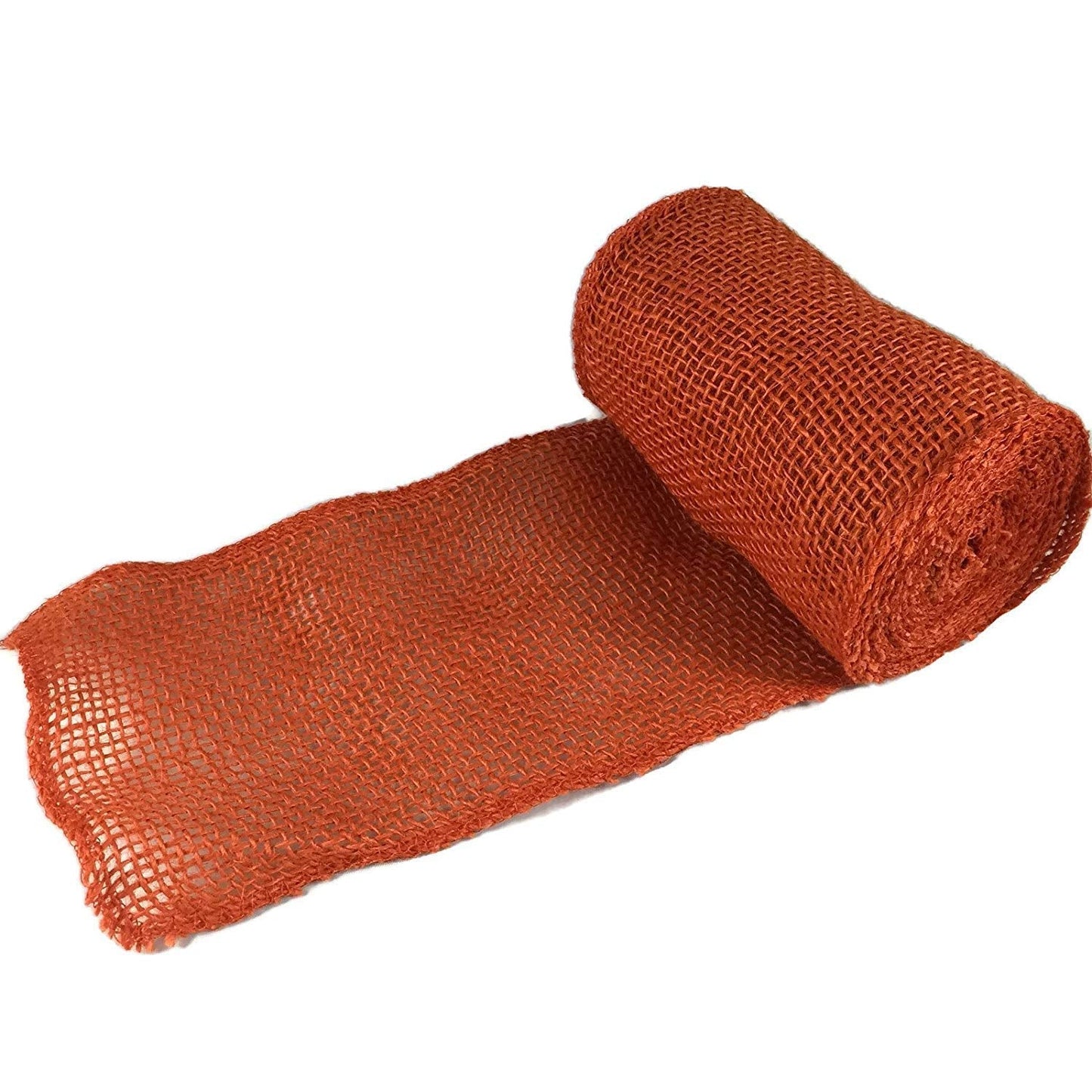 Orange Burlap Craft Ribbon Roll 5.5 in X 15 Ft