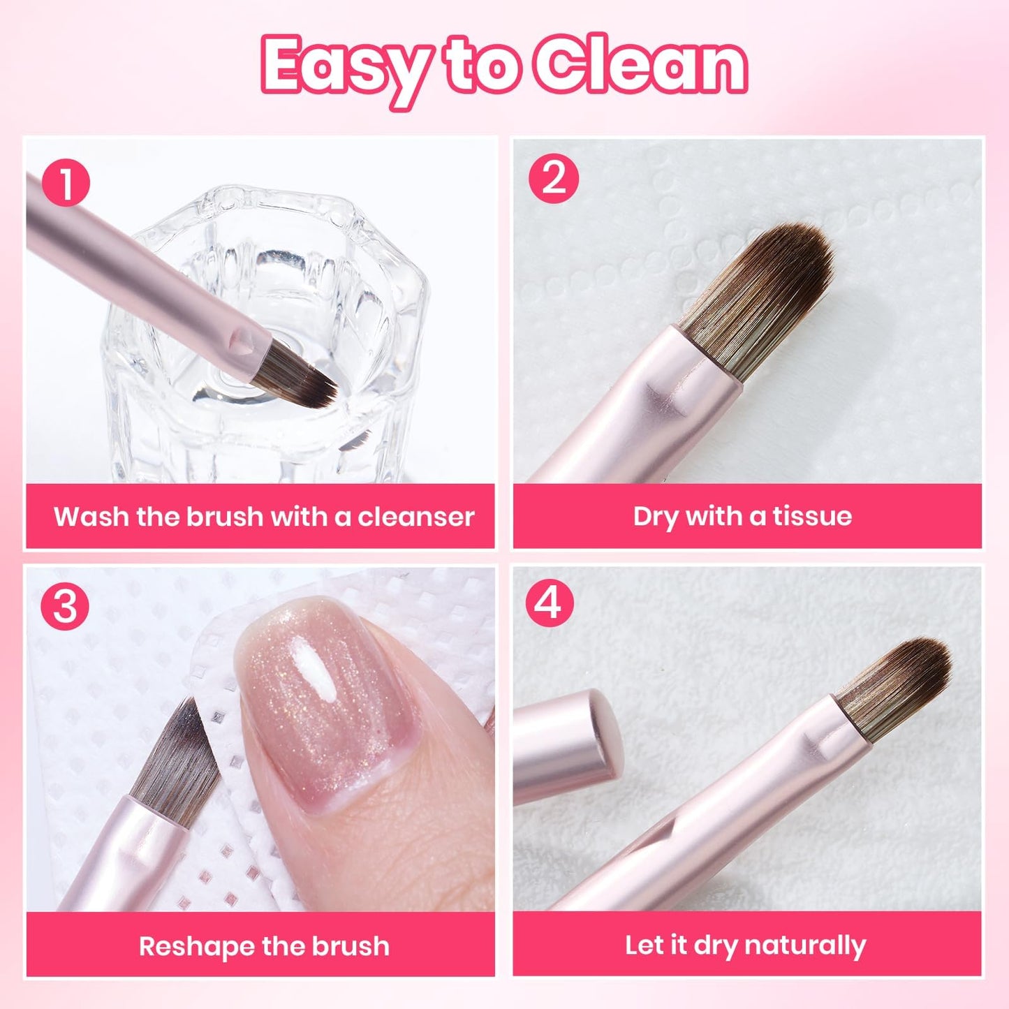 Beetles Nail Art Brush for Builder Double-Ended Gel Nail Art Design Pen Painting Tools Fingernail Brush Nails Cleaning Brush Nails Liner Brush Salon Diy at Home