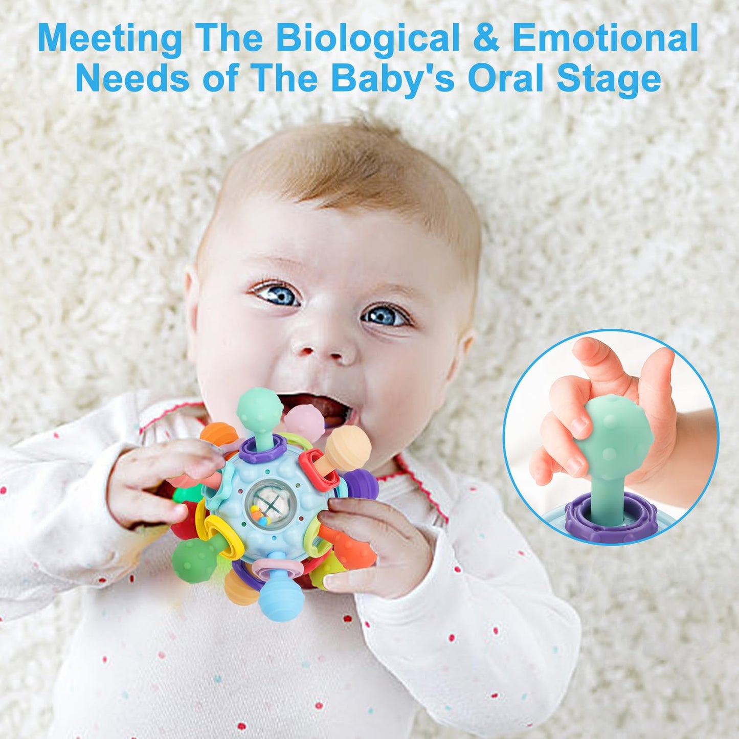 TOHIBEE Baby Montessori Sensory Teething Toys + Baby Teething Mitten for 0-6 6-12 Months