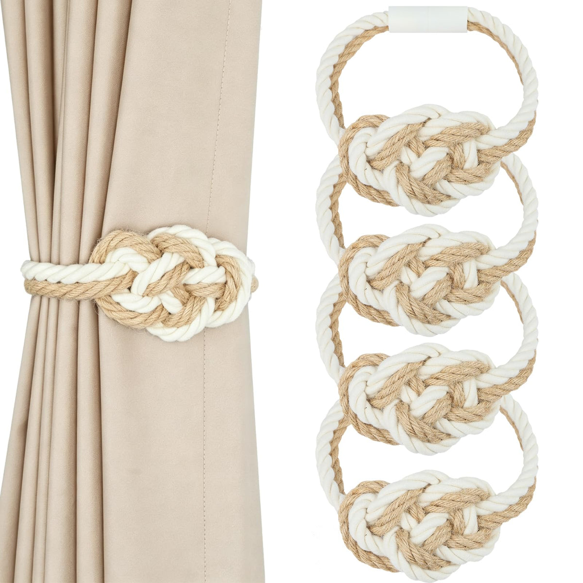Jute Magnetic Curtain Tiebacks