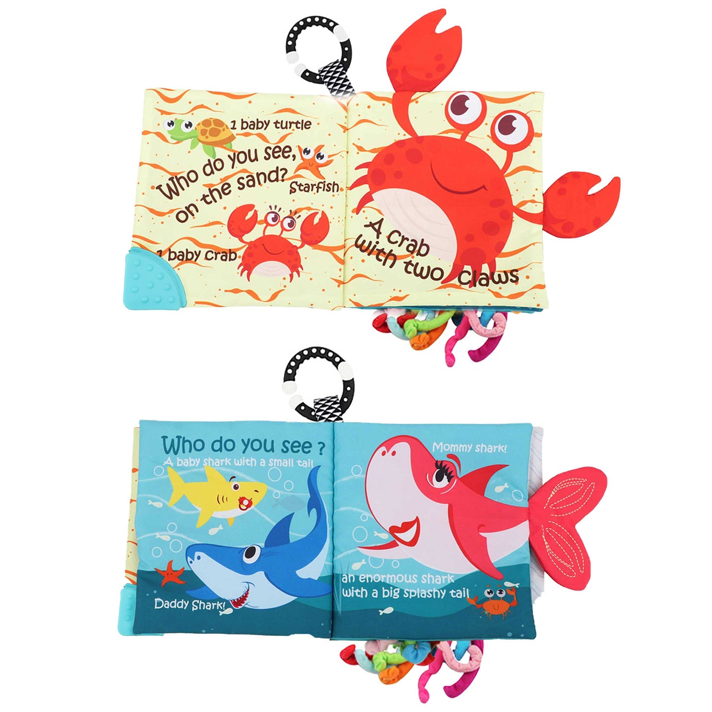 Fish Crinkle Book and Elephant Baby Toy for Babies Infants Toddlers