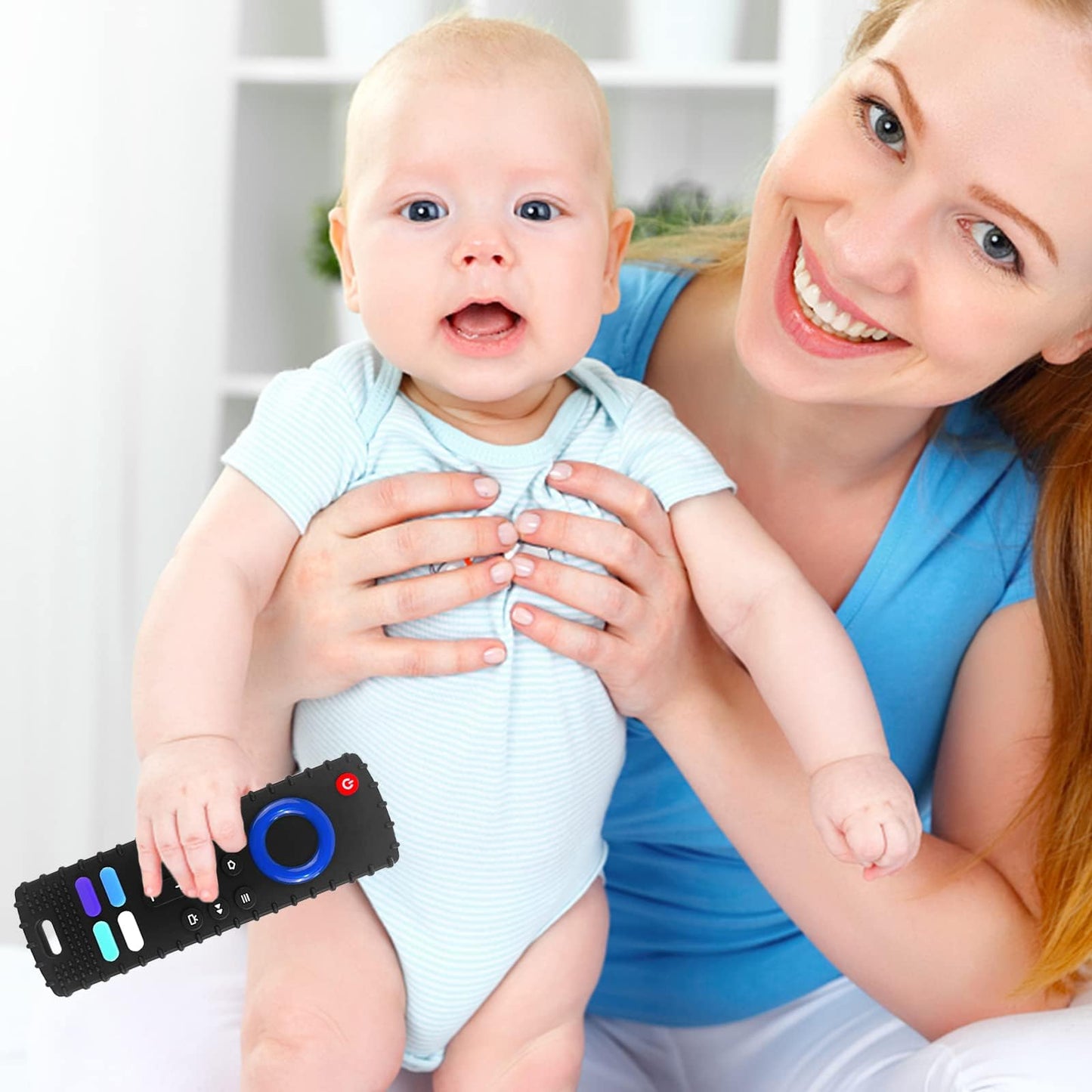 YAPROMO Baby Silicone Teething Toys, Toy Remote for Babies 3-18 Months, Kids Remote Teething Toy, TV Remote Shaped Teethers BPA Free/Refrigerator Safe