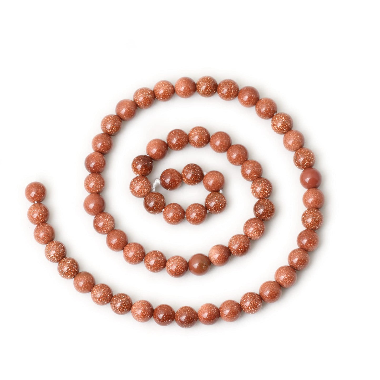 CHEAVIAN 60PCS 6mm Gold Sandstone Gemstone Round Loose Beads for Jewelry Making 1 Strand 15"
