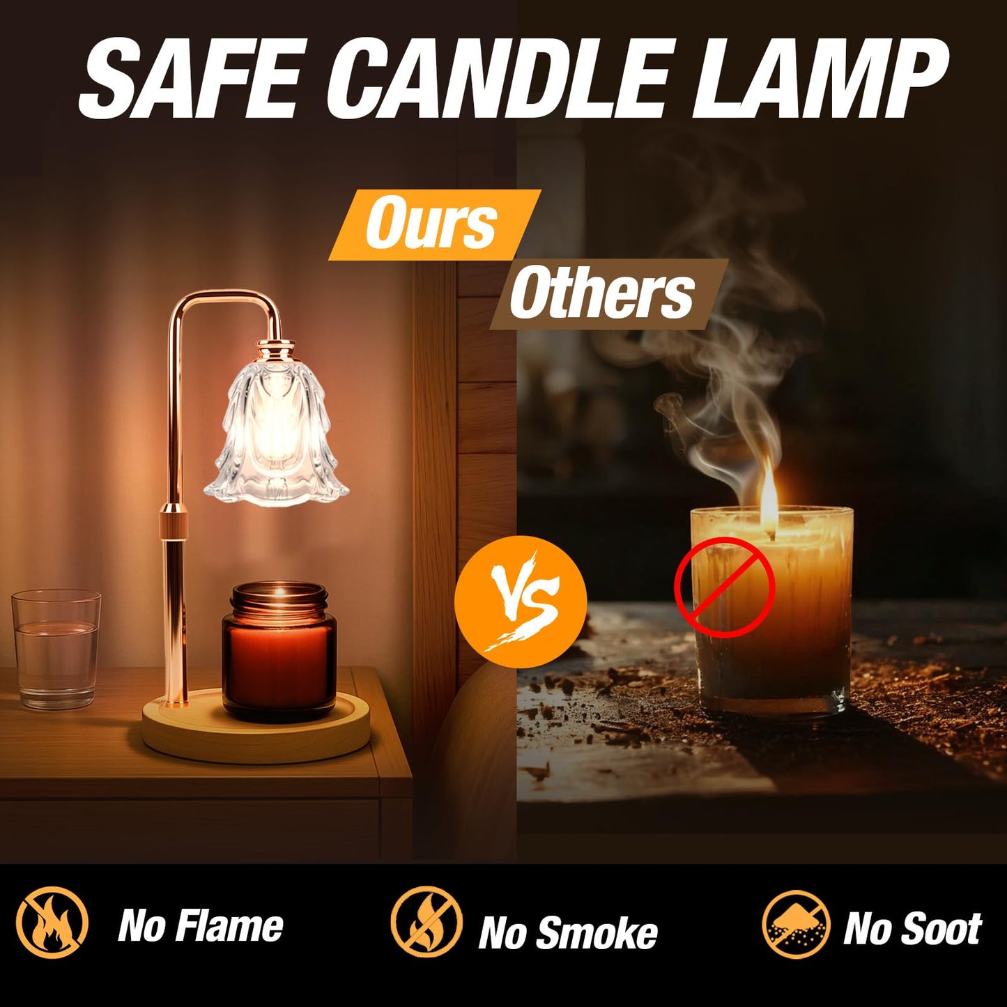 Candle Warmer Lamp with Timer and Dimmer, Electric Wax Warmers for Scented Candles with 5 Brightness Settings, Anti-Glare Lamp with Adjustable Height, Home Decor, Gift for Valentines, Birthday