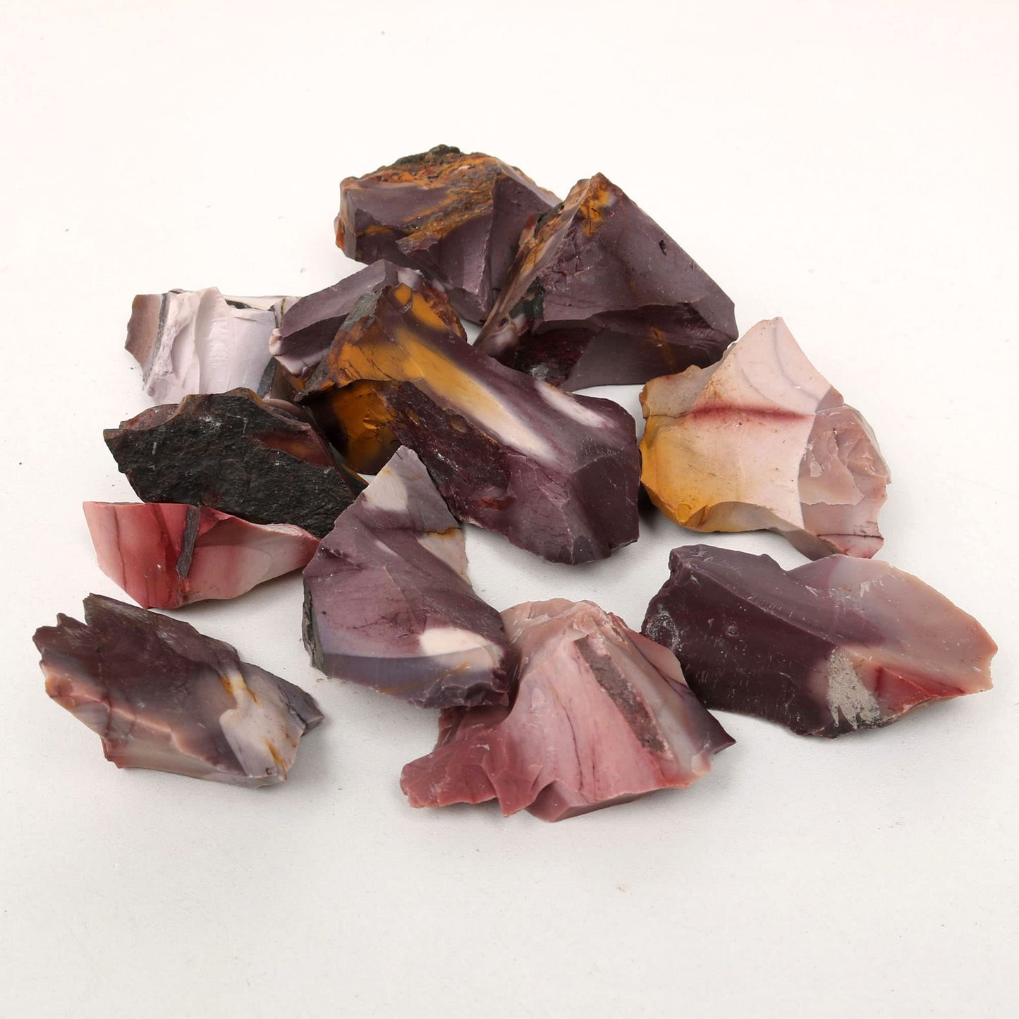 REAL-GEMS Natural Raw Healing Crystals Rough Stones for Tumbling, Cabbing, Polishing, Wire Wrapping, Wicca & Reiki Crystal Healing, Mix Gemstones,7 Chakra (Mookaite Jasper)