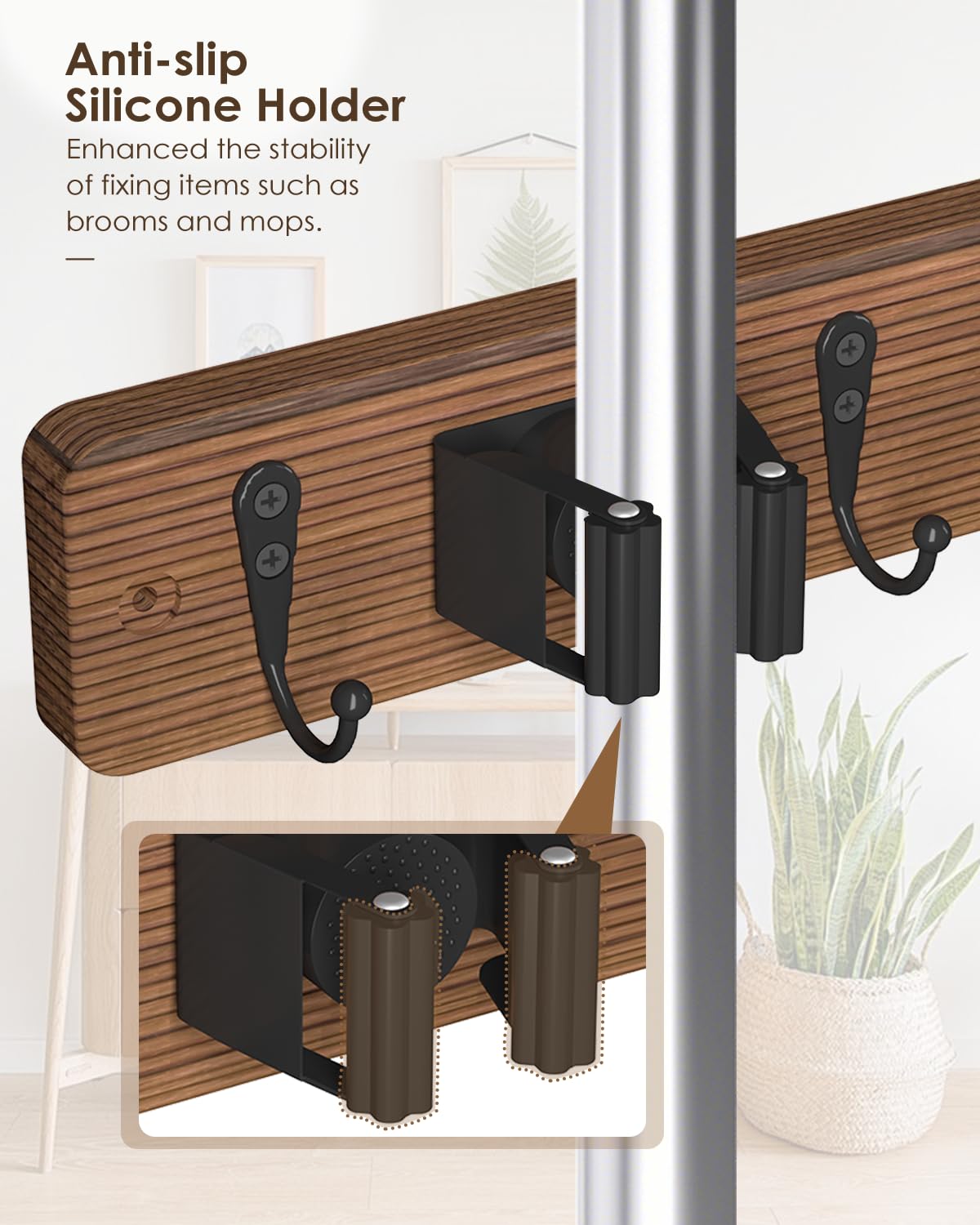 Broom Holder Wall Mount
