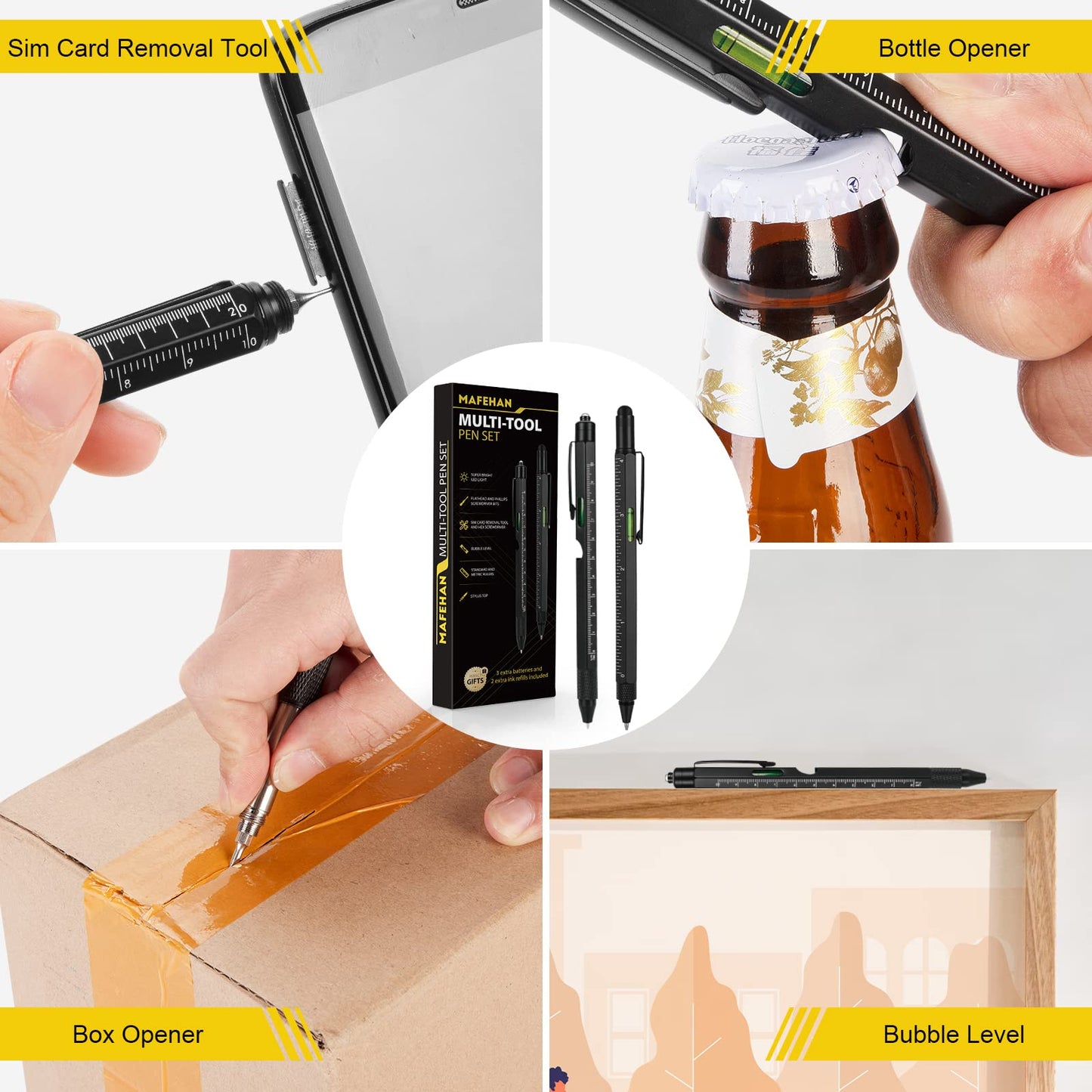 Father's Day Dad Gifts from Daughter Son Wife, 10 in 1 Multitool Pen, Gifts for Men Who Have Everything, Cool Gadgets for Men, Unique Tools for Dad