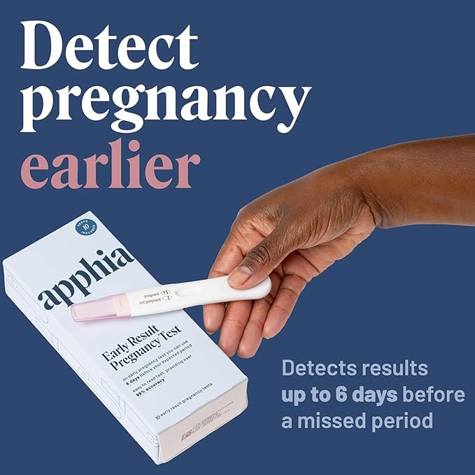 Apphia Early Detection Pregnancy Test (10 Pack) | FSA/HSA Eligible | Midstream Pregnancy Test | Get Results 6 Days Sooner – Made in The USA
