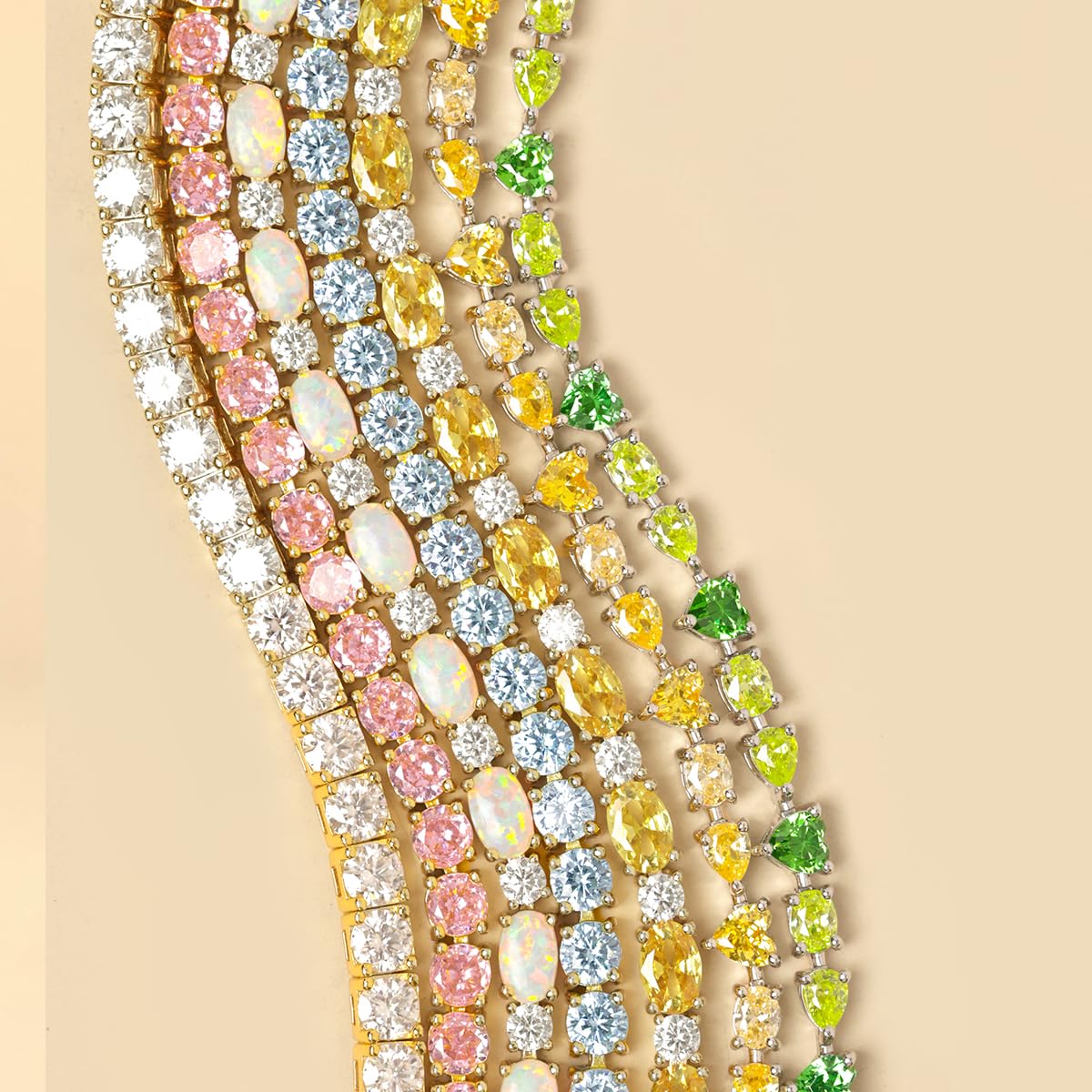 FANCIME November Birthstone Bracelets Sterling Silver Created Citrine Tennis Bracelet Fine Jewelry for Women 7 inches