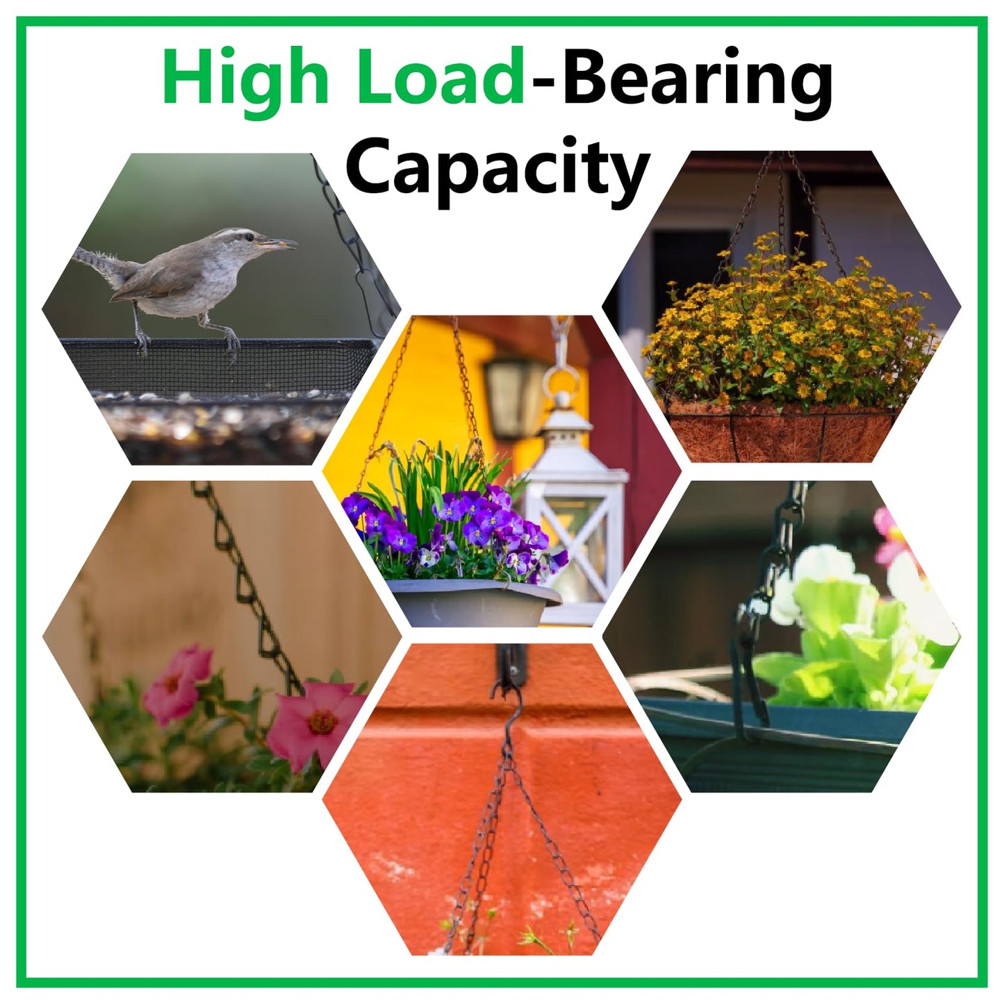 BDS-HOME 16inch Hanging Baskets Chains 3 Leads Hanging Chains Flower Pot Chain Hanger Replacement for Planters, Bird Feeders, Creative Light, Wind Chime, Lanterns and Ornaments