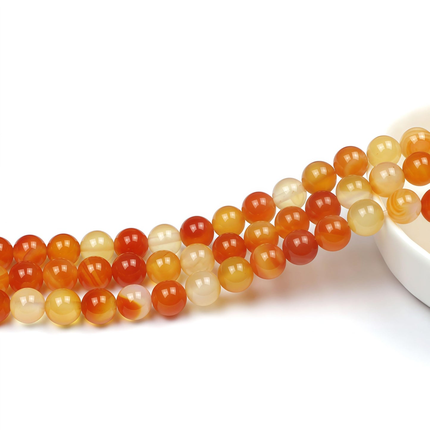 MJDCB 7A Round Natural Red Carnelian Gemstone Beads Stone Loose Beads for Necklace Bracelet Charms Jewelry Making 15"(8mm)