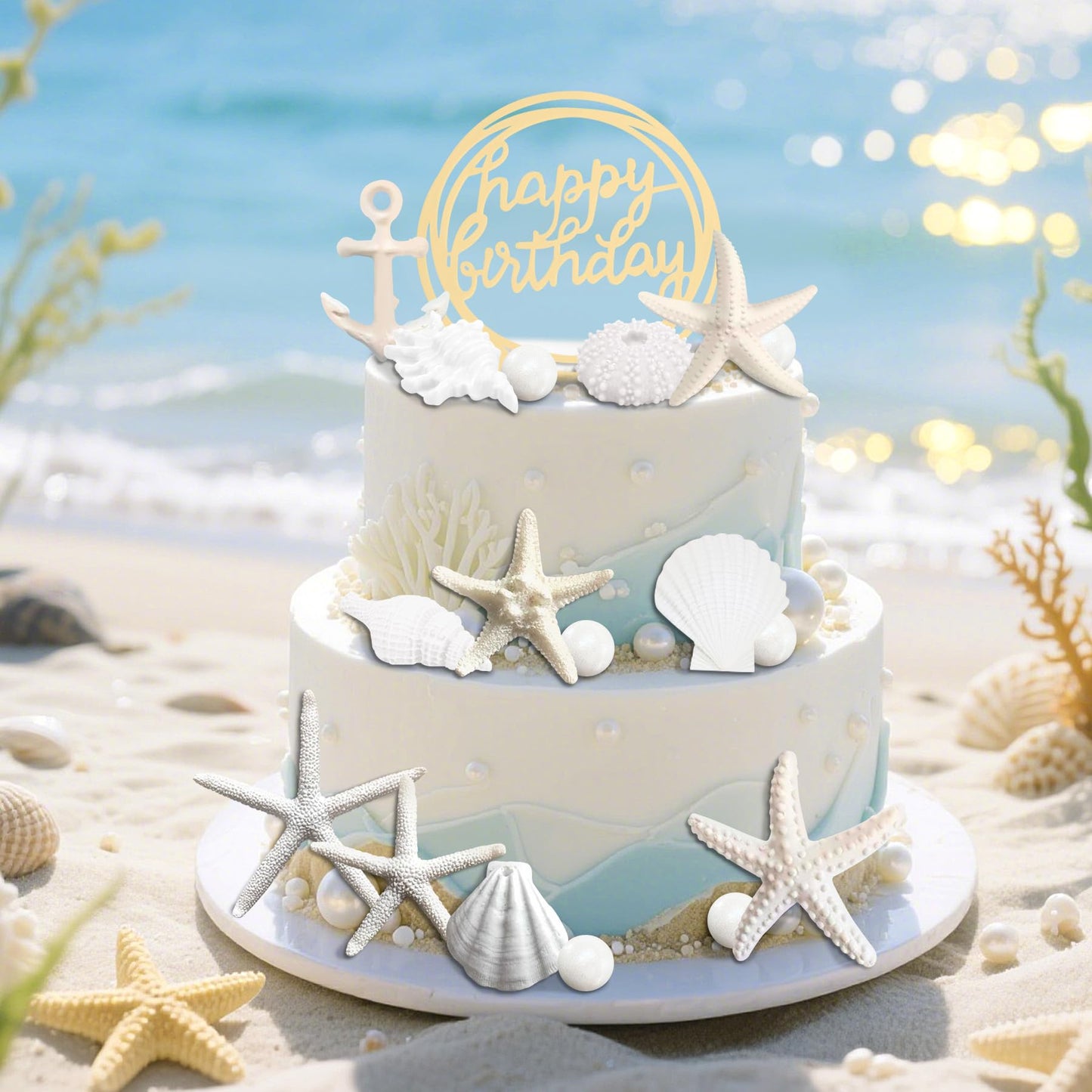 Beach Cake Topper Shells Cake Toppers Starfish Conch Cake Toppers