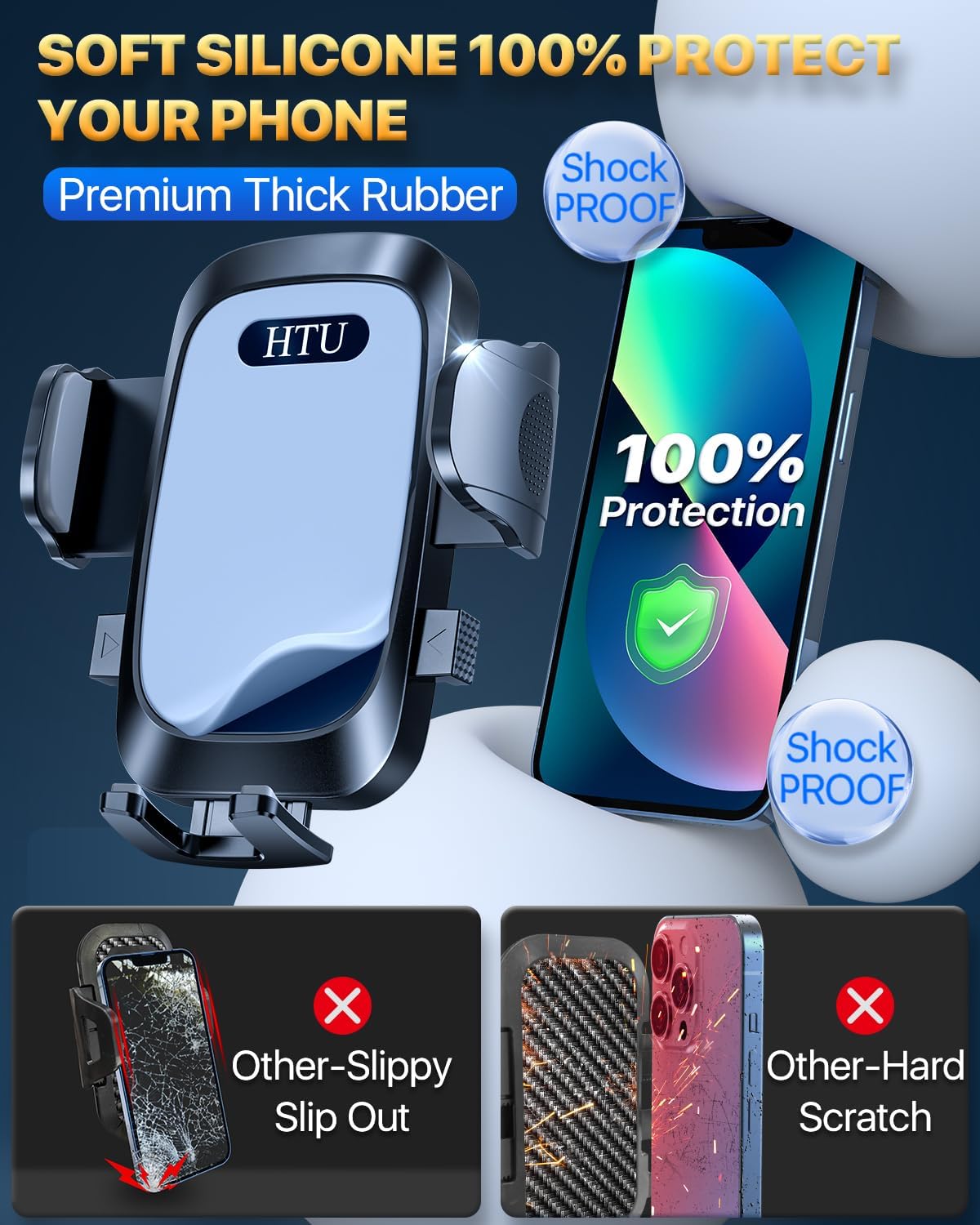 2025 Ultimate Car Phone Mount【98+LBS Strongest Suction & Military-Grade】【Patent & Safety Certs】 Cell Phone Holder Truck Stand for Dashboard Windshield Vent for iPhone 16 Pro Max Samsung (Light Grey)