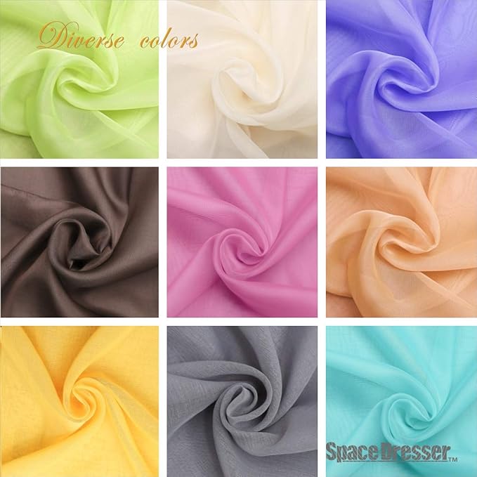 SpaceDresser Basic Rod Pocket Sheer Voile Window Curtain Panels White 1 Pair 2 Panels 42 Width 84 Inch Long for Kitchen Bedroom Children Living Room Yard(White,42 W x 84 L)