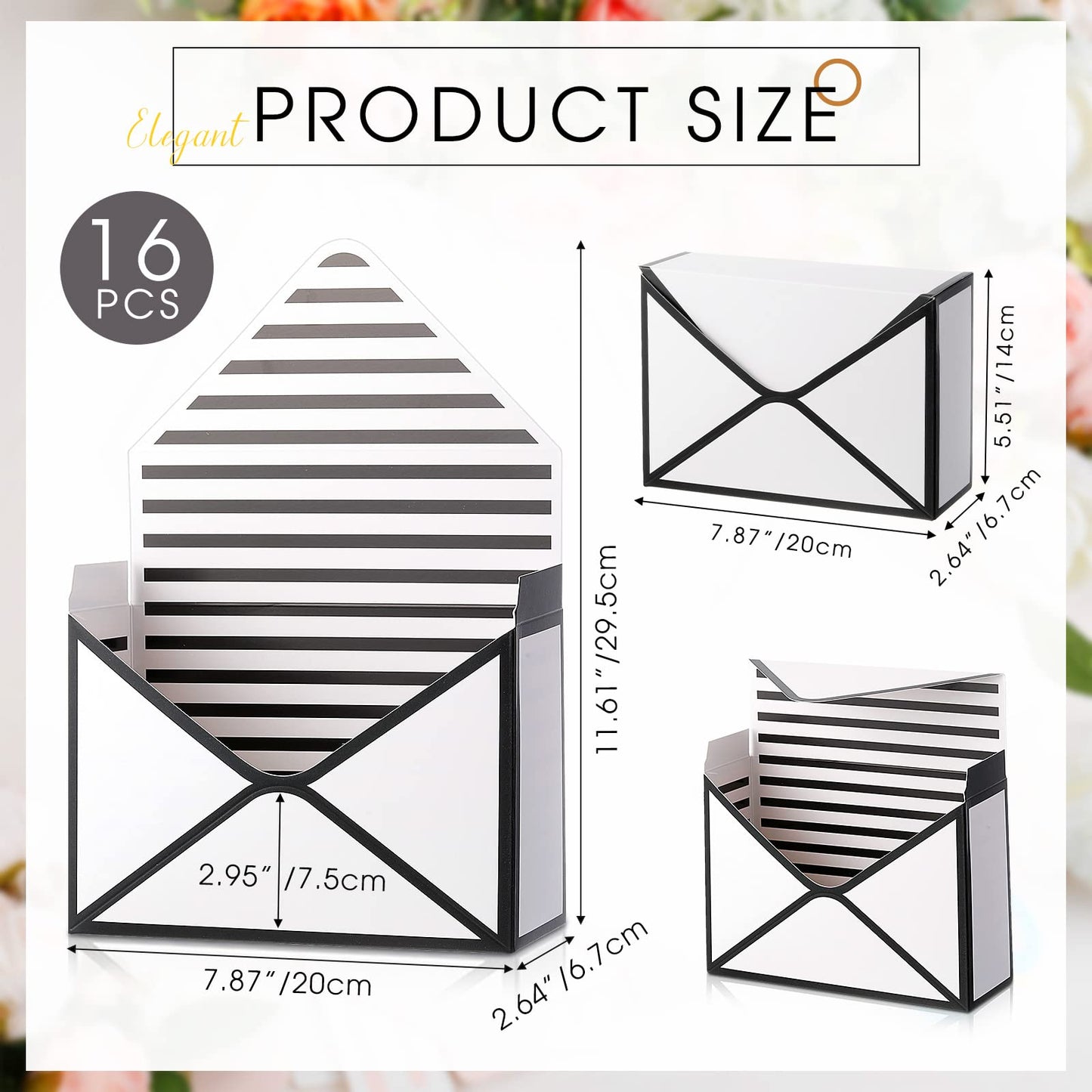 Geyee 16 Pcs Graduation Florist Bouquet Envelope Boxes Flower Bouquet Packaging Gift Paper Boxes Gift Wrapping Envelope Box Flower Bags for Mother's Day Valentines Wedding Party