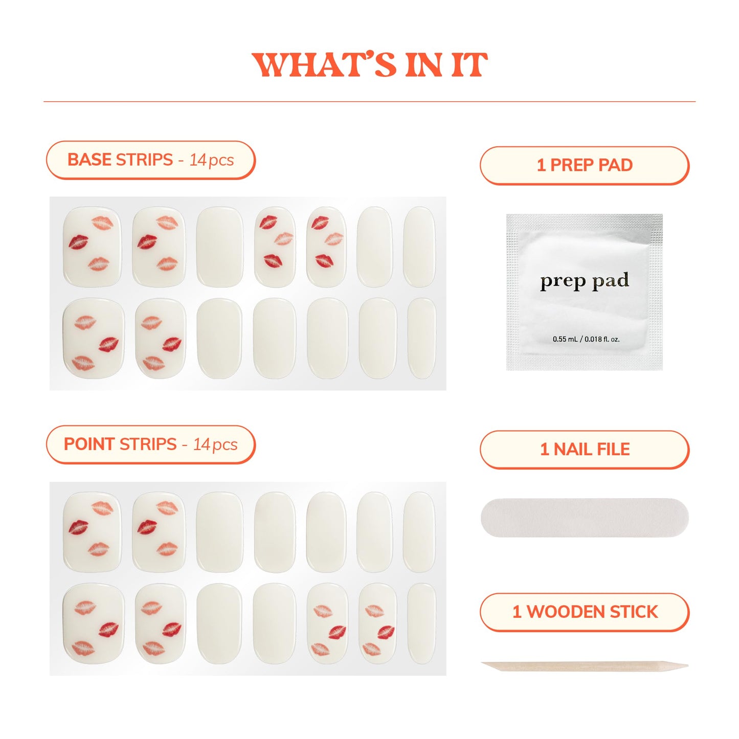 Heyhae Semi Cured Gel Nail Strips Assorted Bundle (3 Pack) | No LED Lamp Needed | Easy Apply & Remove, Salon Quality | Includes Strips, Prep Pads, Nail Files & Wooden Sticks - Be Mine