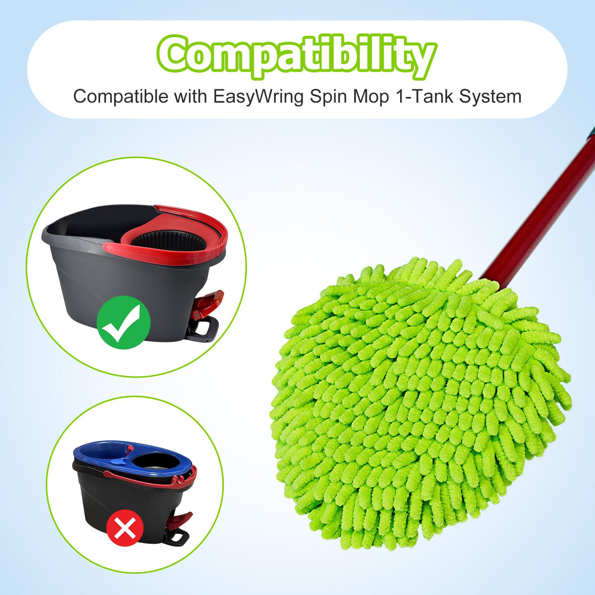 Mop Heads Replacements Compatible with O (4 Count)