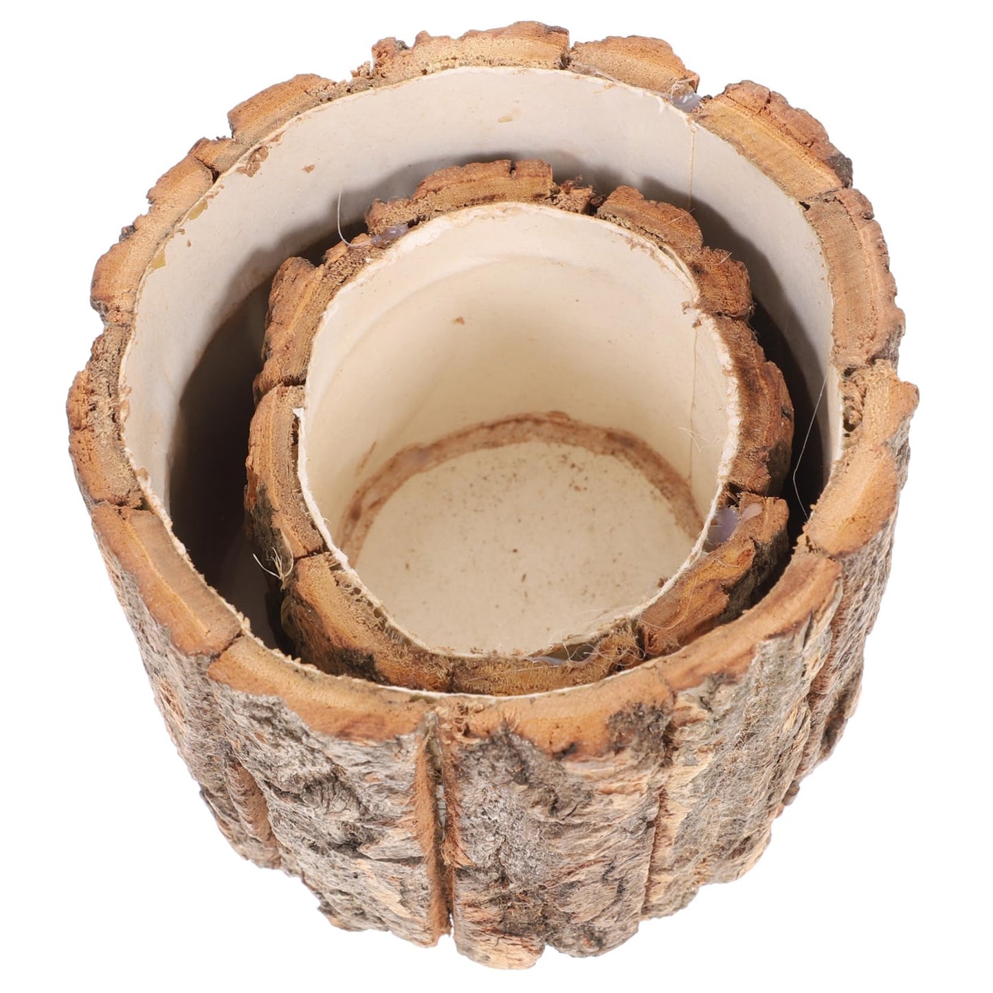 LIOOBO Birch Tree Flower Pot Set 2pcs Wood Planter Pot Home Decorative Stump for Planting Succulents
