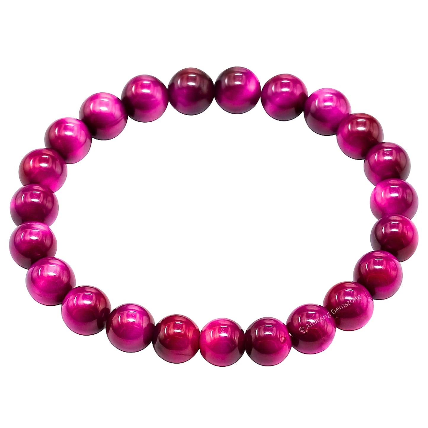 Amazing Gemstone Crystal Bracelet for Women Men's Gifts - Protection Healing Crystal Bracelet - 8mm Gemstone Beaded Stretchable Bracelet Pulseras Para Hombres Mujer Stocking Stuffers Mothers Day Gift (Pink Tiger Eye)