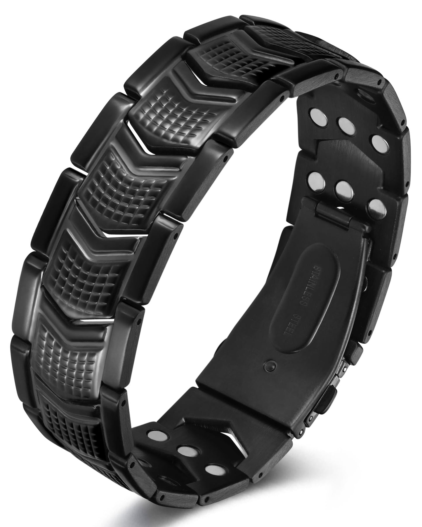 Feraco Magnetic Therapy Bracelets for Men,Titanium Steel Bracelets with 3800 Gauss Magnets
