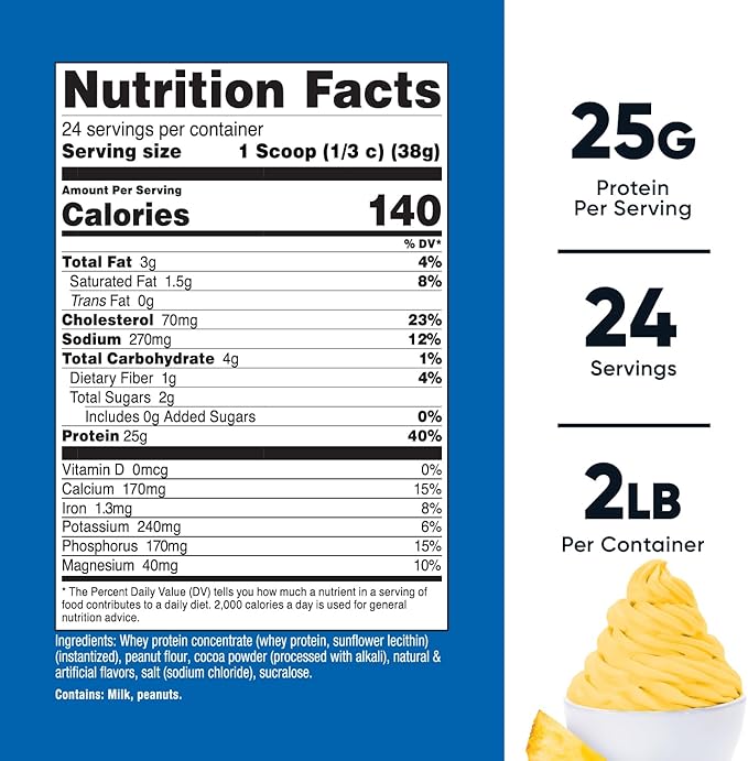 Nutricost Whey Protein Powder Pineapple Whip (2 LBS) - Gluten-Free, GMO-Free, from Whey Protein Concentrate