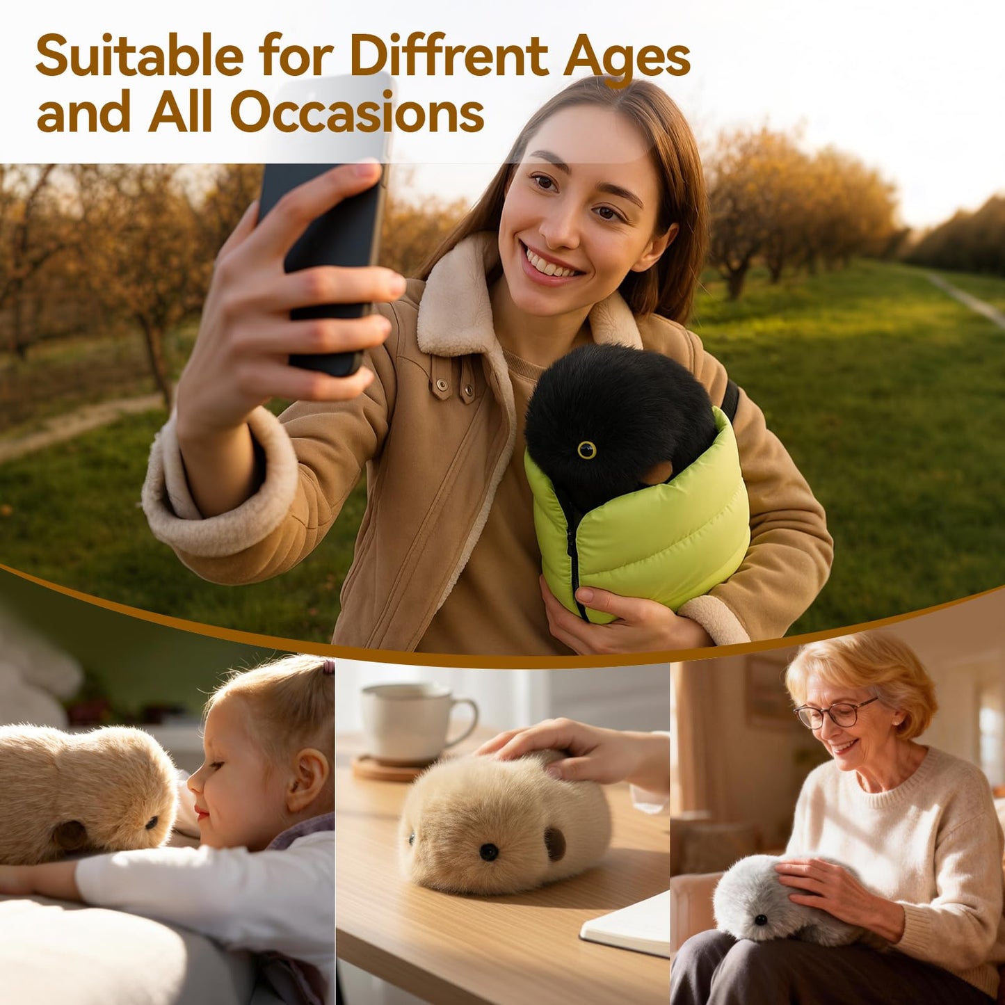 cupboo Interactive AI Plush Companion Pet– Privacy Safe Smart Adaptive Learning Emotional Support Robot Pets, Anxiety Relief Comfort| Ideal Toy Gift for Kids,Adults,Seniors(Beige)