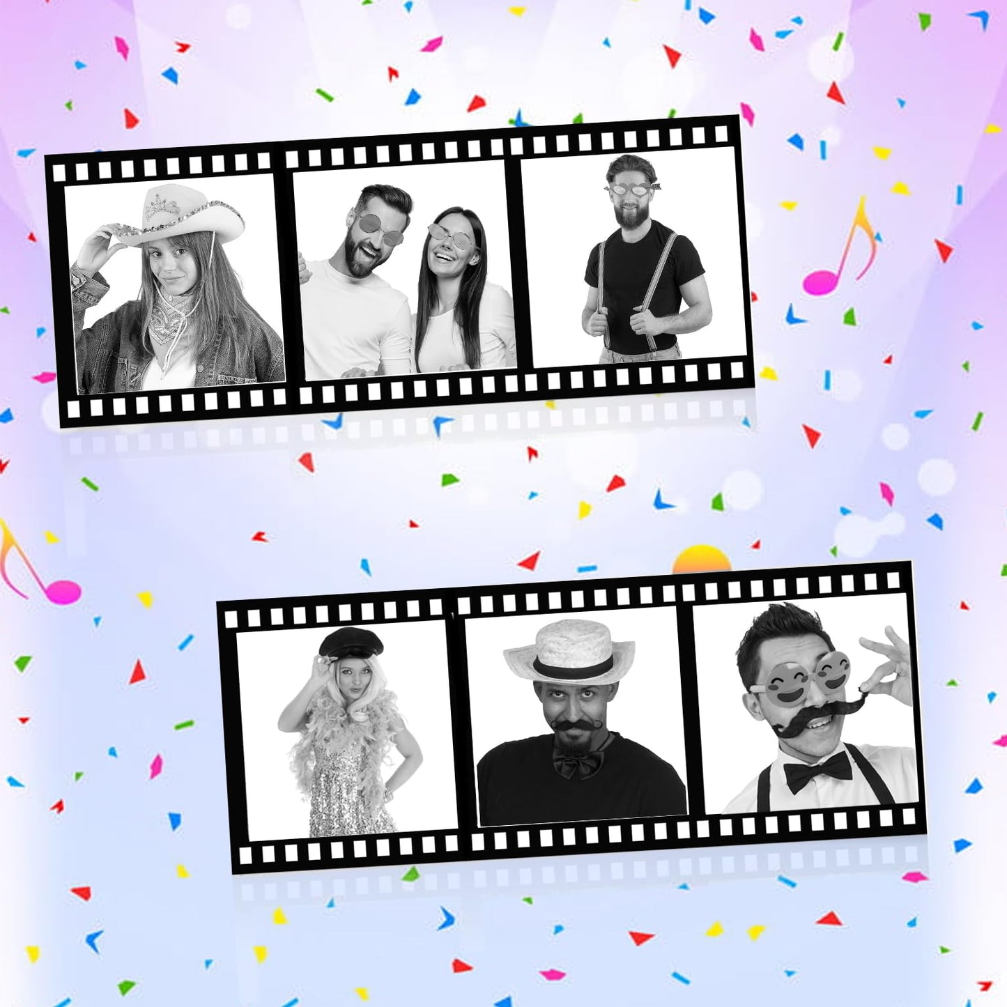 New Photobooth Set - Funny Party Hats - Photo Booth Props - 20 Piece Set